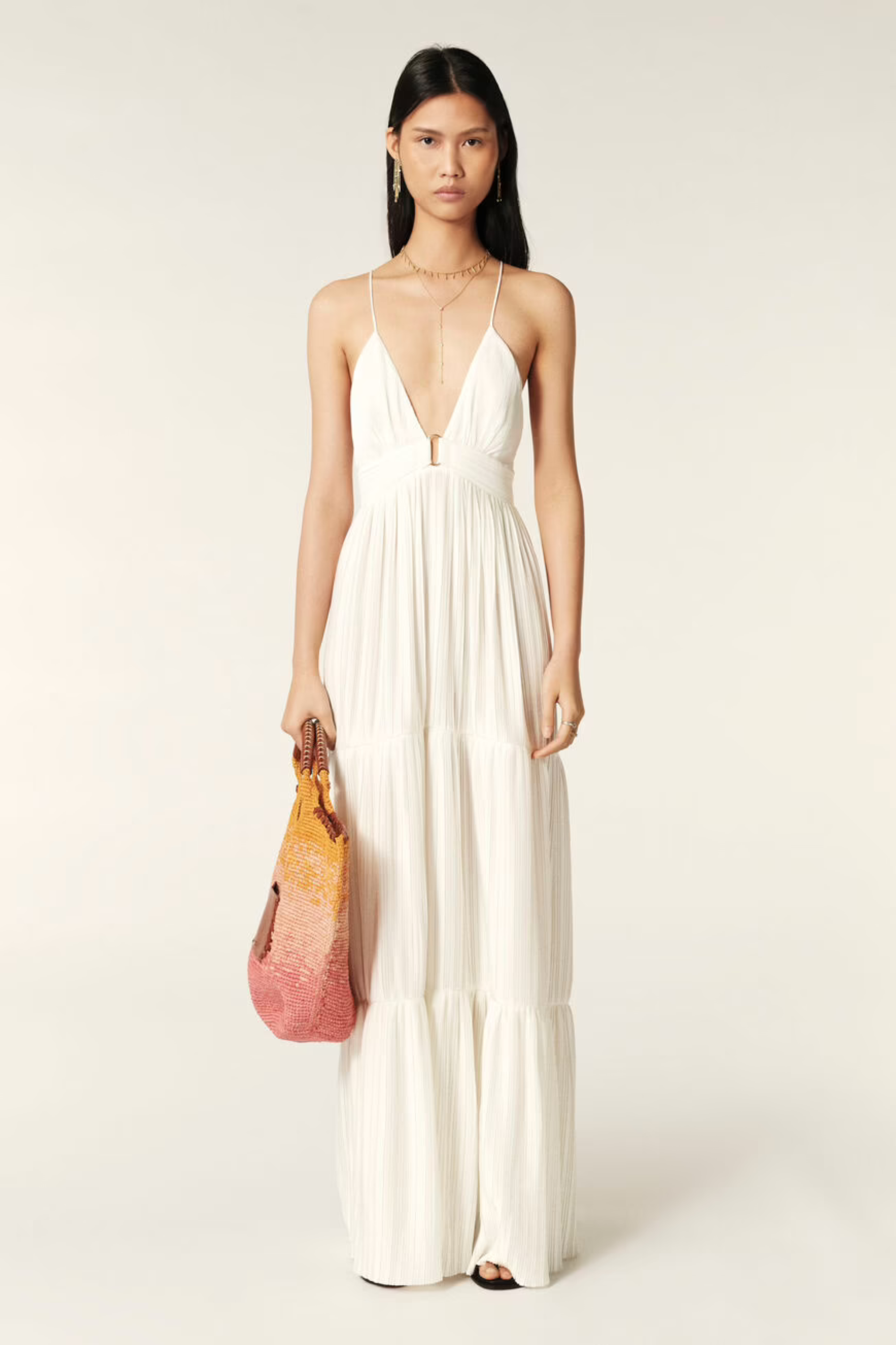 Wasta Dress, Colour: White, Composition 99% Polyester 1% Elastane, New Arrivals, SS25, Espace Cannelle