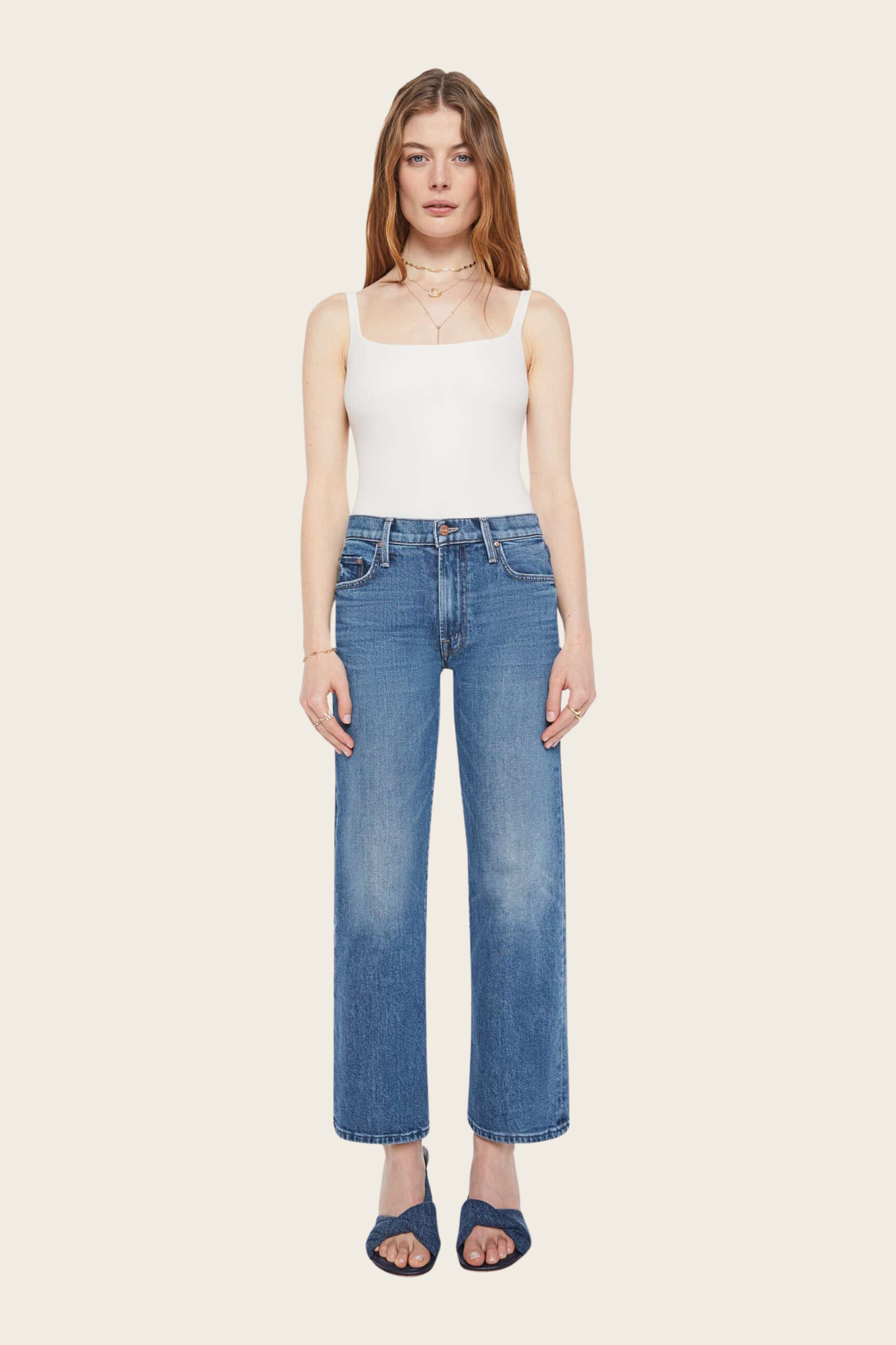 The Mid Rise Rambler Zip Ankle / Tambourine Man - Mother - ESPACE CANNELLE - New Arrivals - SS26