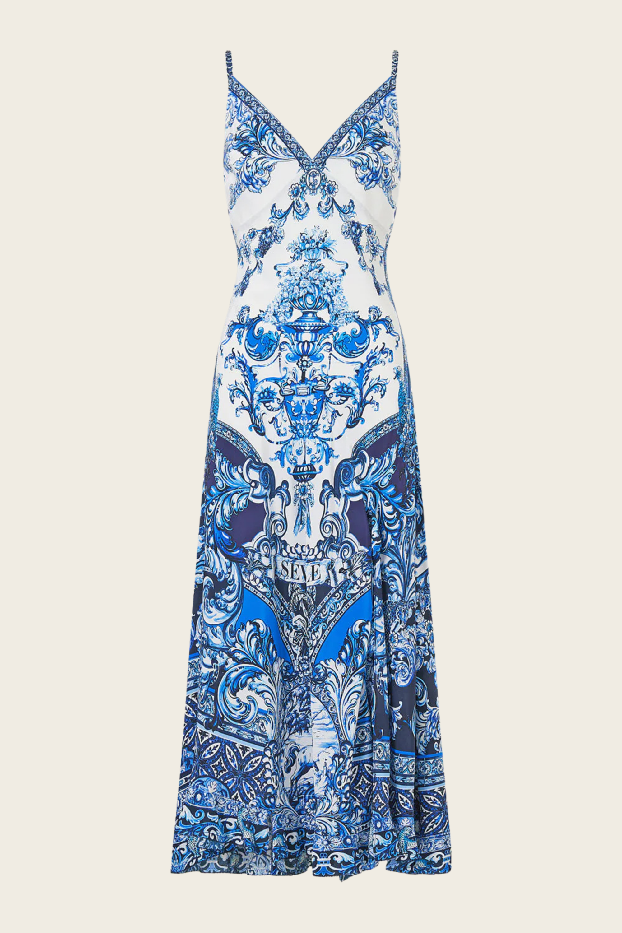 Bias Slip Dress with Frill Hem - A Tiled Wonderland - Camilla - ESPACE CANNELLE - SS26 - New Arrivals