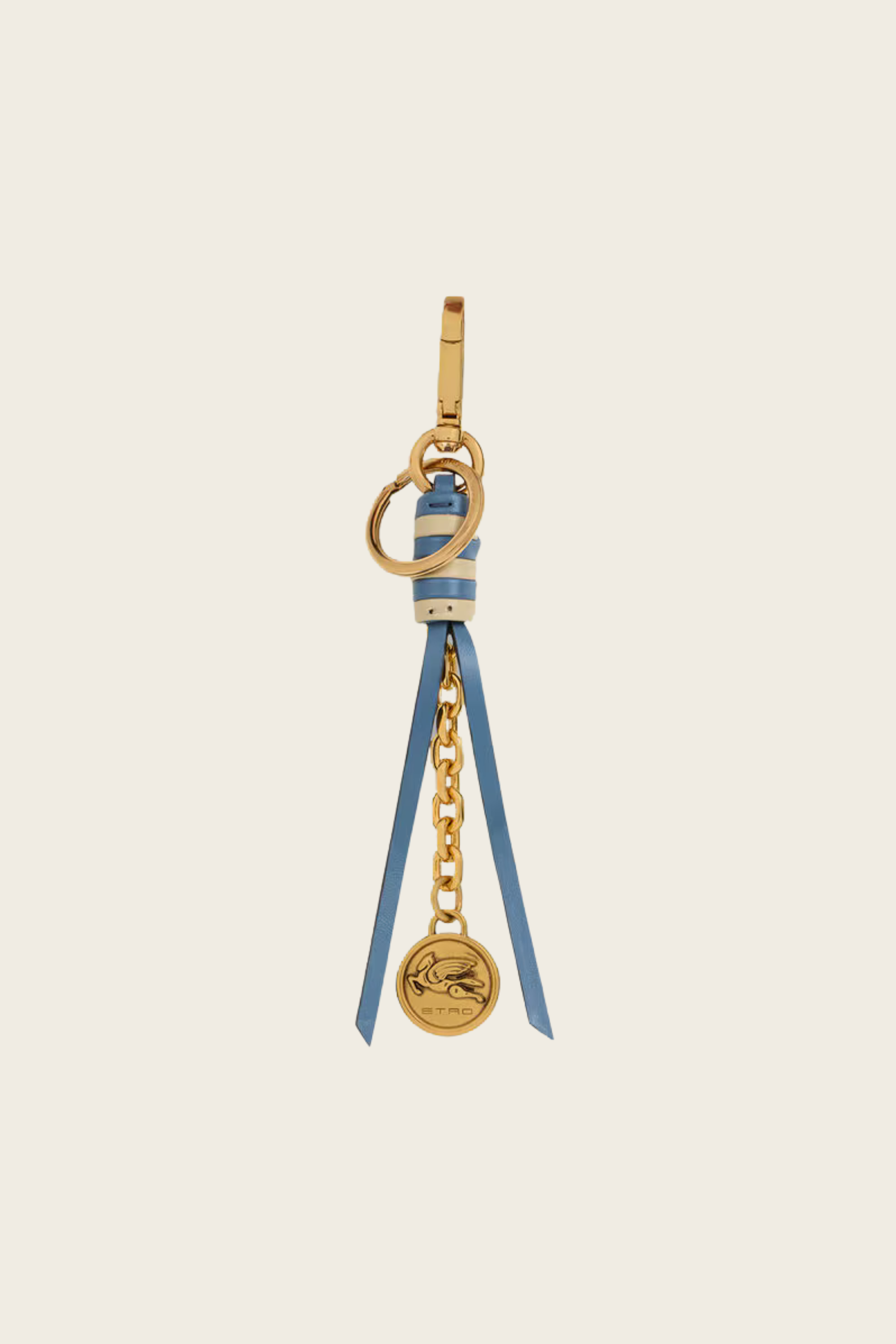Leather Charm with Chain Pegaso Coin, Composition: calfskin, Height: 7.9 in (20 cm), New Arrivals, SS26, Espace Cannelle