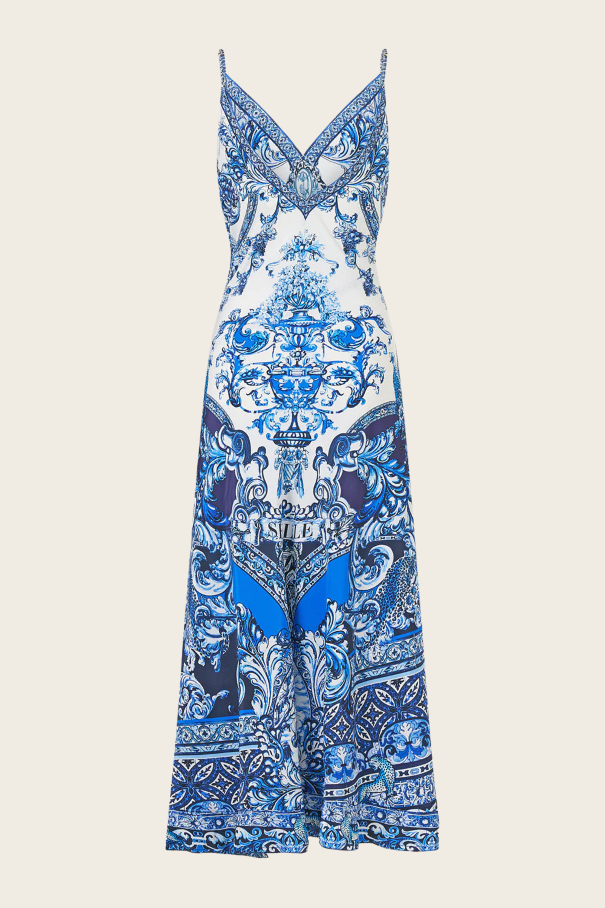 Bias Slip Dress with Frill Hem - A Tiled Wonderland - Camilla - ESPACE CANNELLE - SS26 - New Arrivals