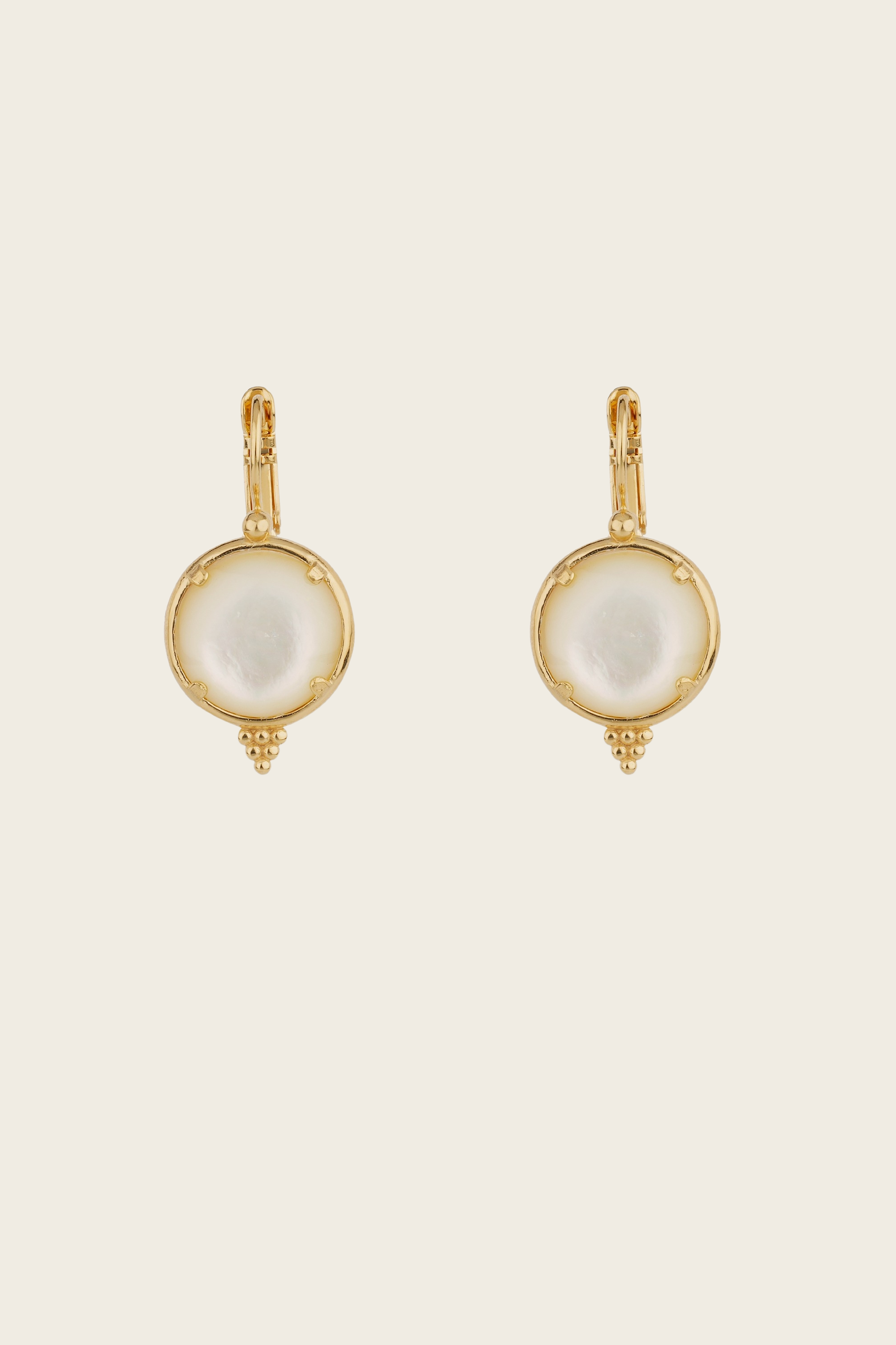 Serti earrings White Mother-of-pearl - Gas Bijoux
