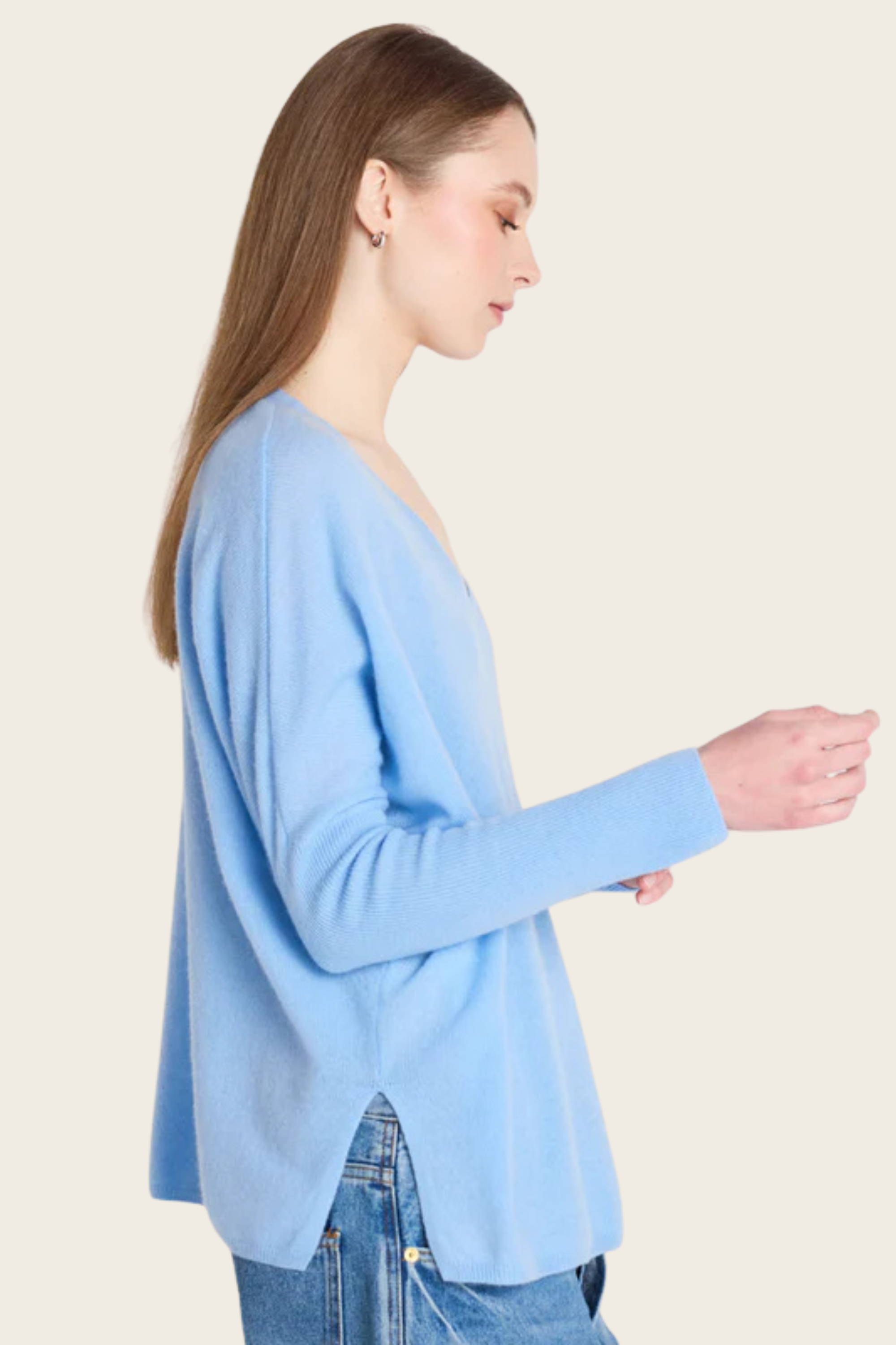 Camille V-neck cashmere poncho - Absolut Cashmere