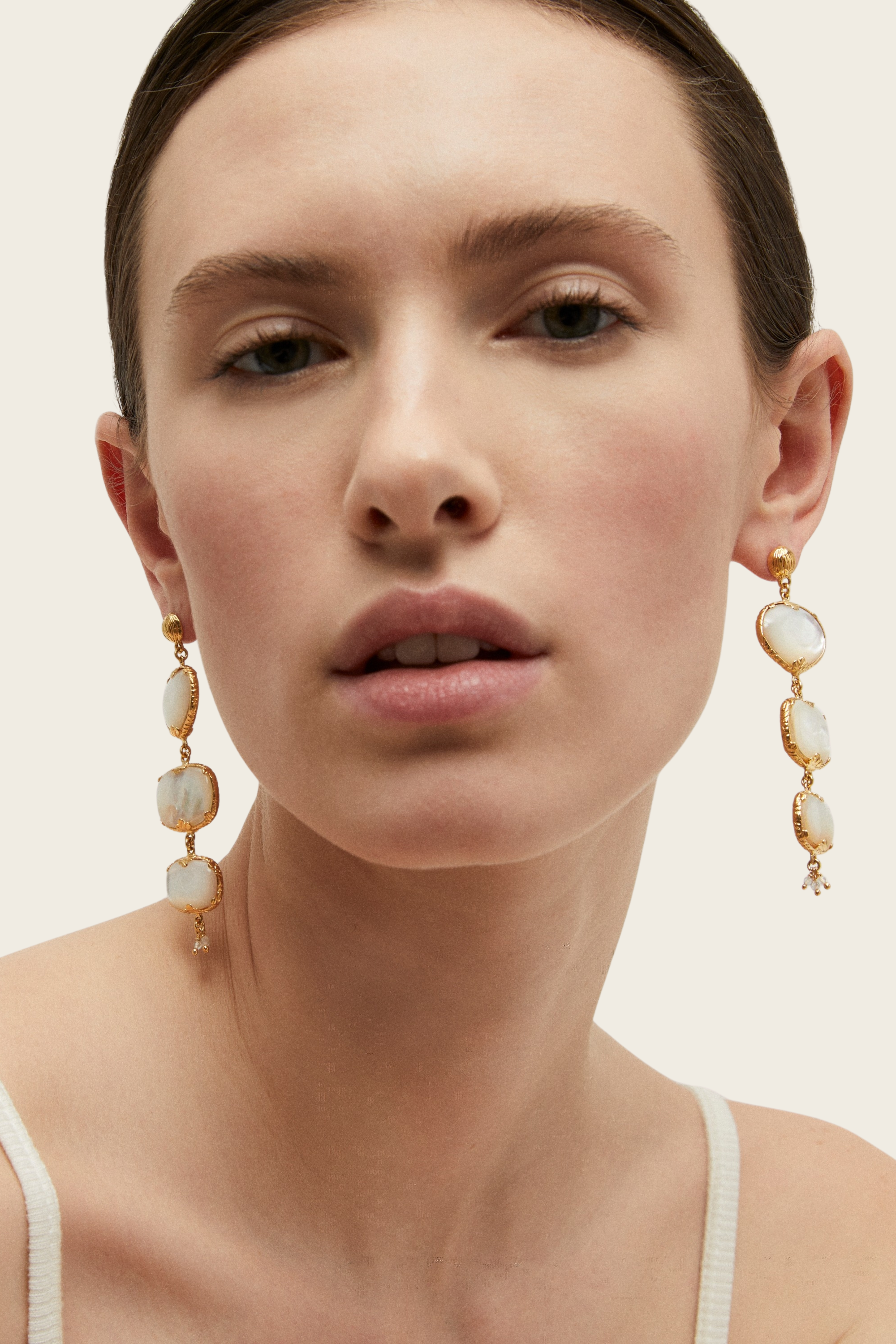 Silene earrings White Mother-of-pearl - Gas Bijoux