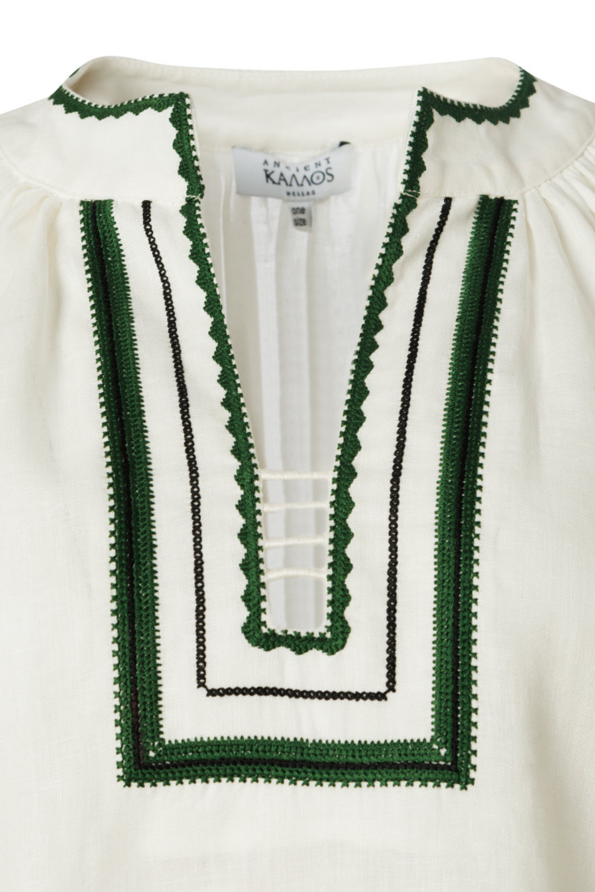 Thessalia Embroidered Linen Blouse - Ancient Kallos
