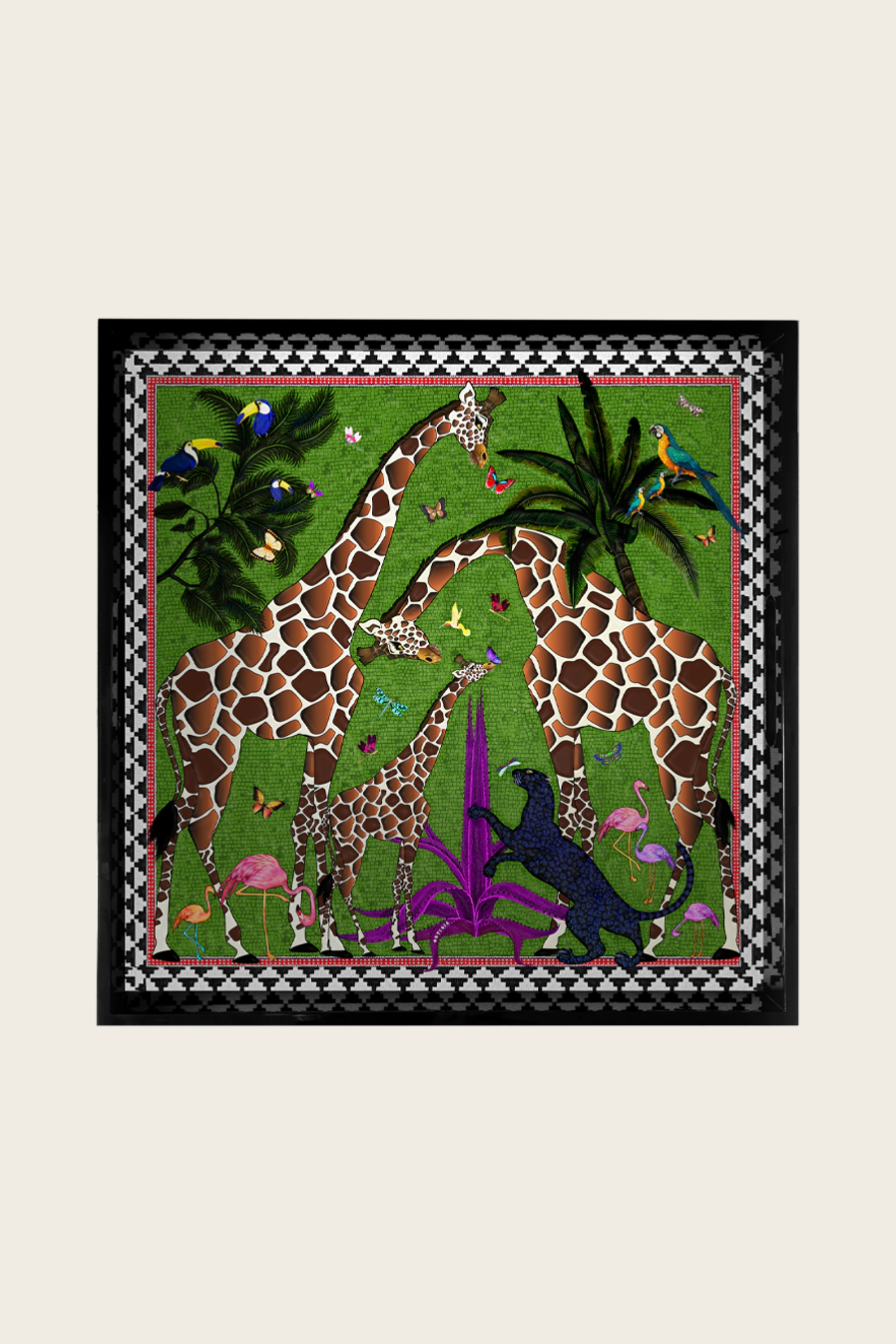 Tray Giraffe Green (45x45cm) - Ortigia Sicilia