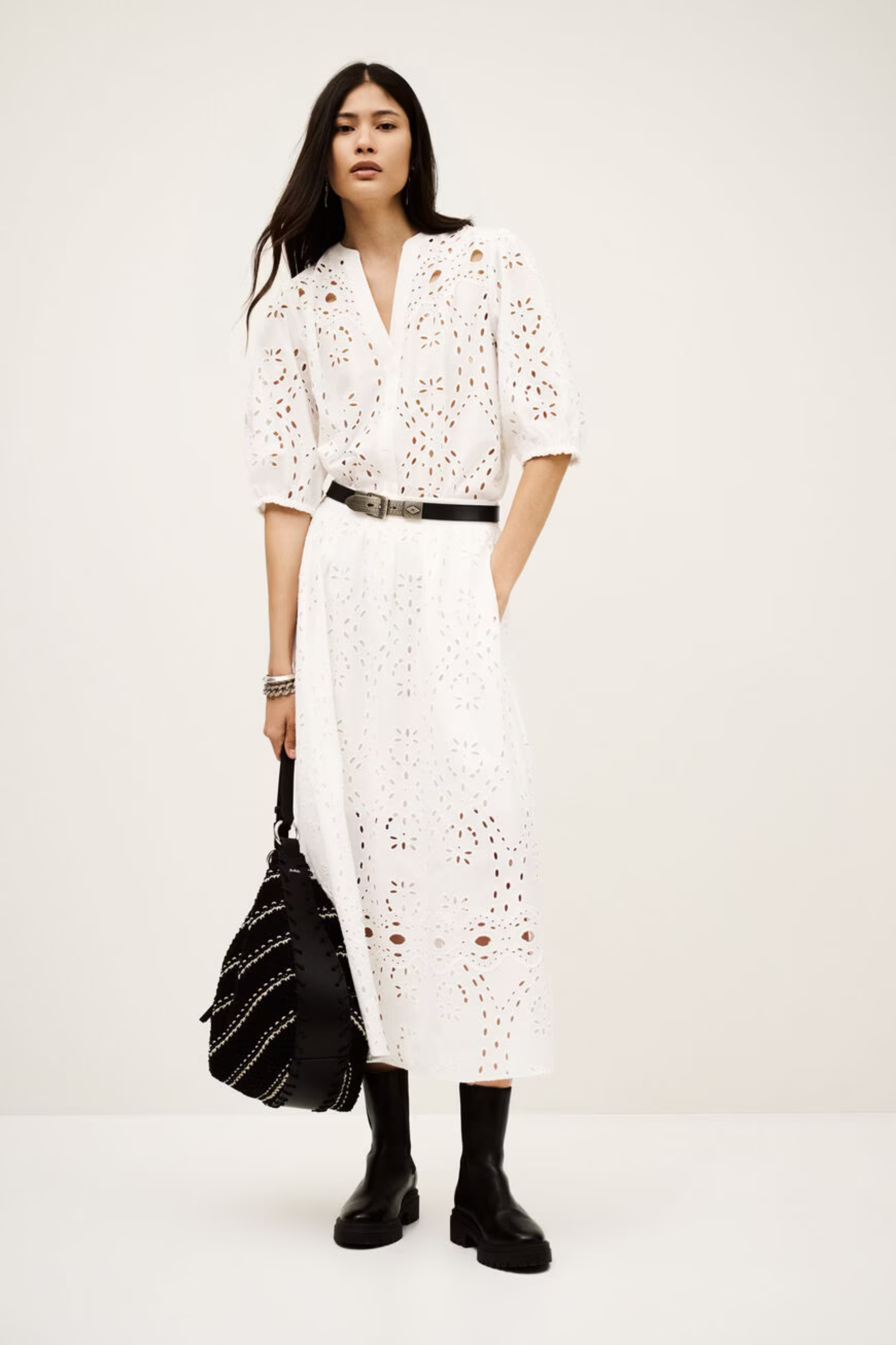 Bela Skirt, Material: 100% Organic Cotton, Colour: Ecru, Fit: Relaxed, New Arrivals, Espace Cannelle, FW25