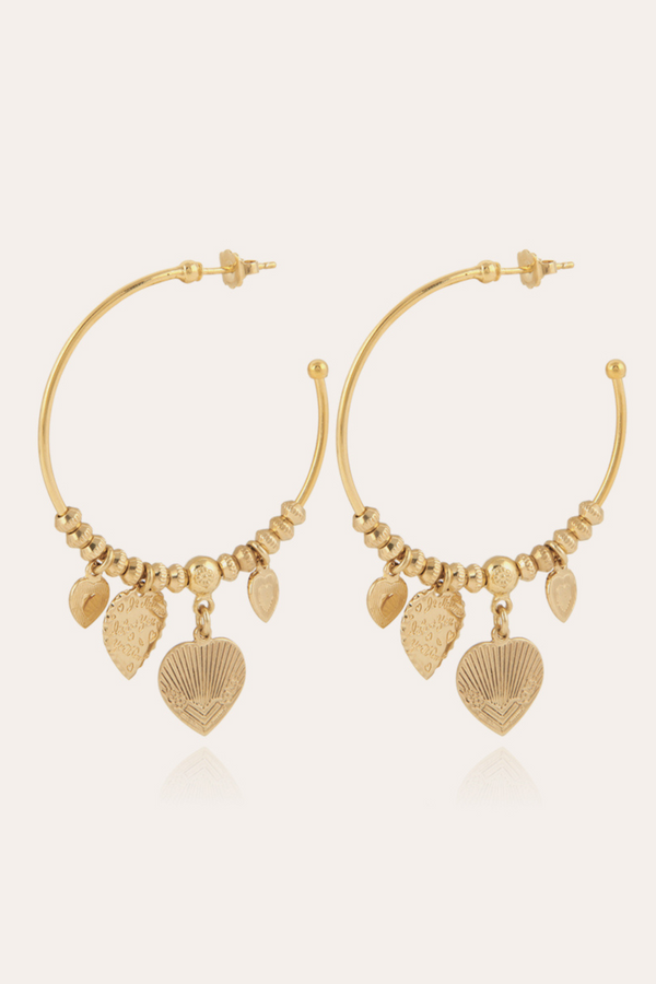 Love Hoop Earrings Mini Gold - Gas Bijoux