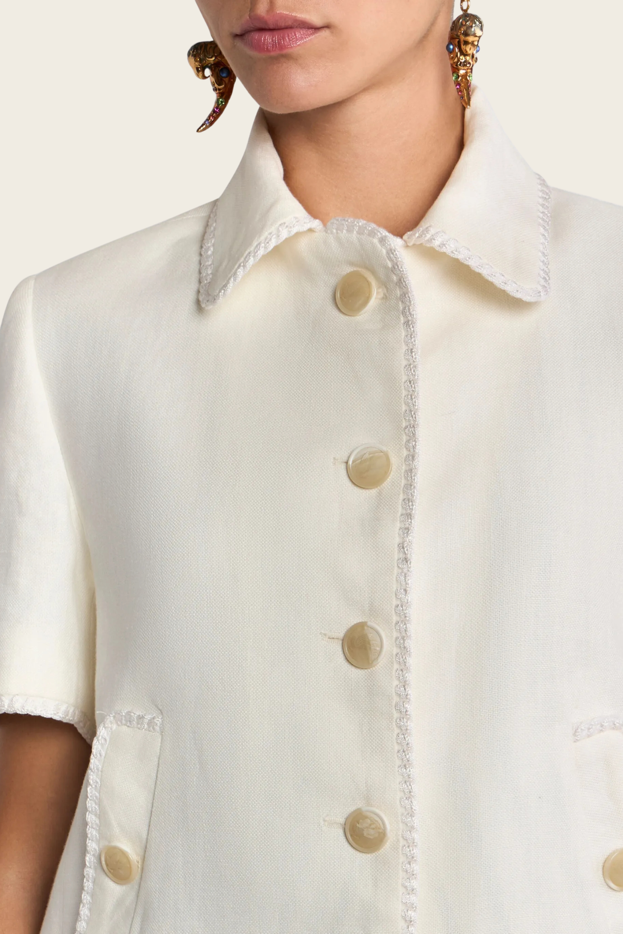 Pegaso-buttons short-sleeve jacket - Etro