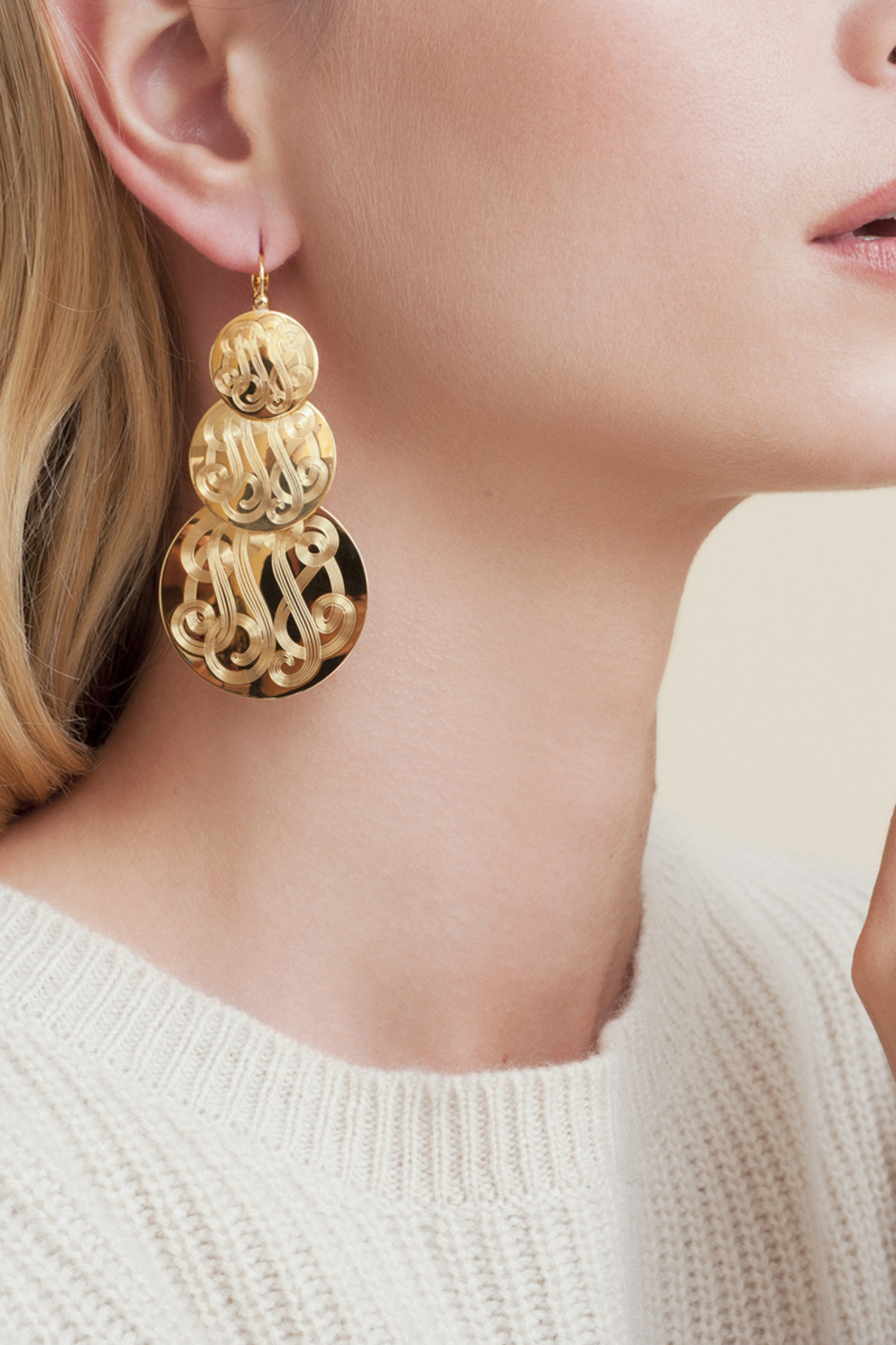 Very Diva Triple Earrings Gold L - Gas Bijoux