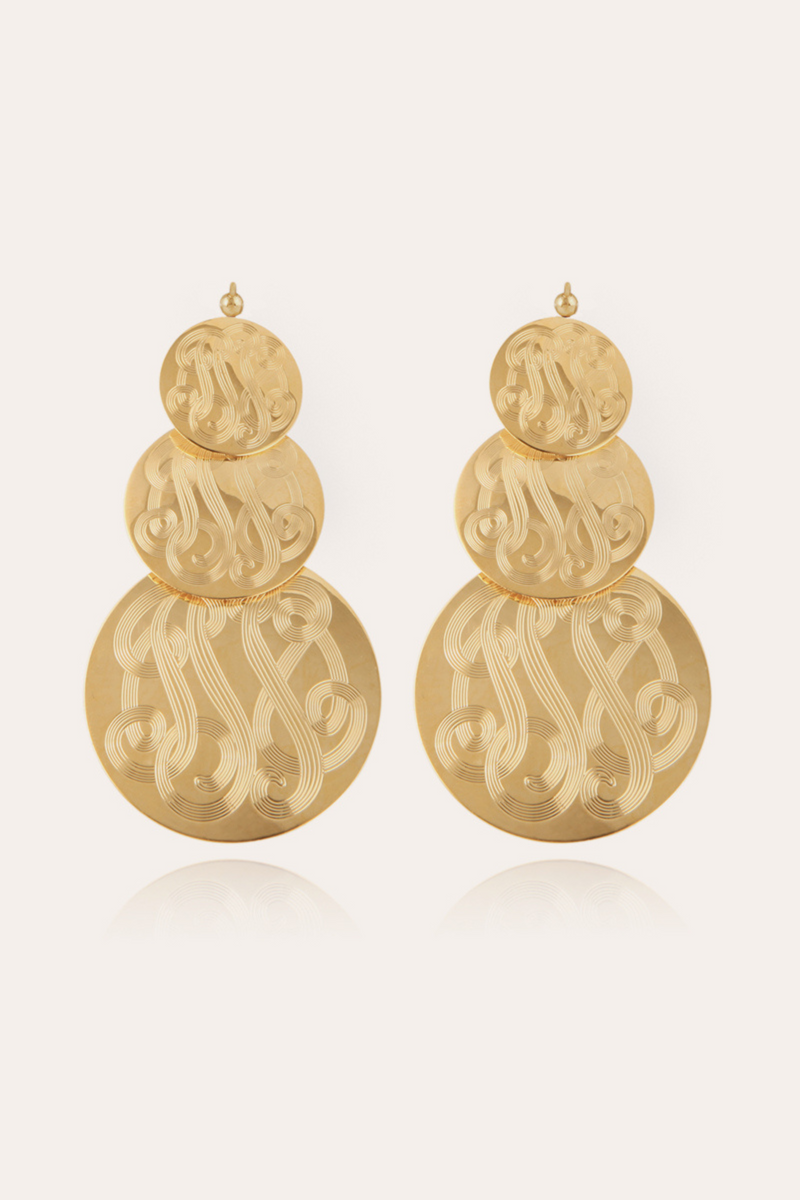 Very Diva Triple Earrings Gold L - Gas Bijoux