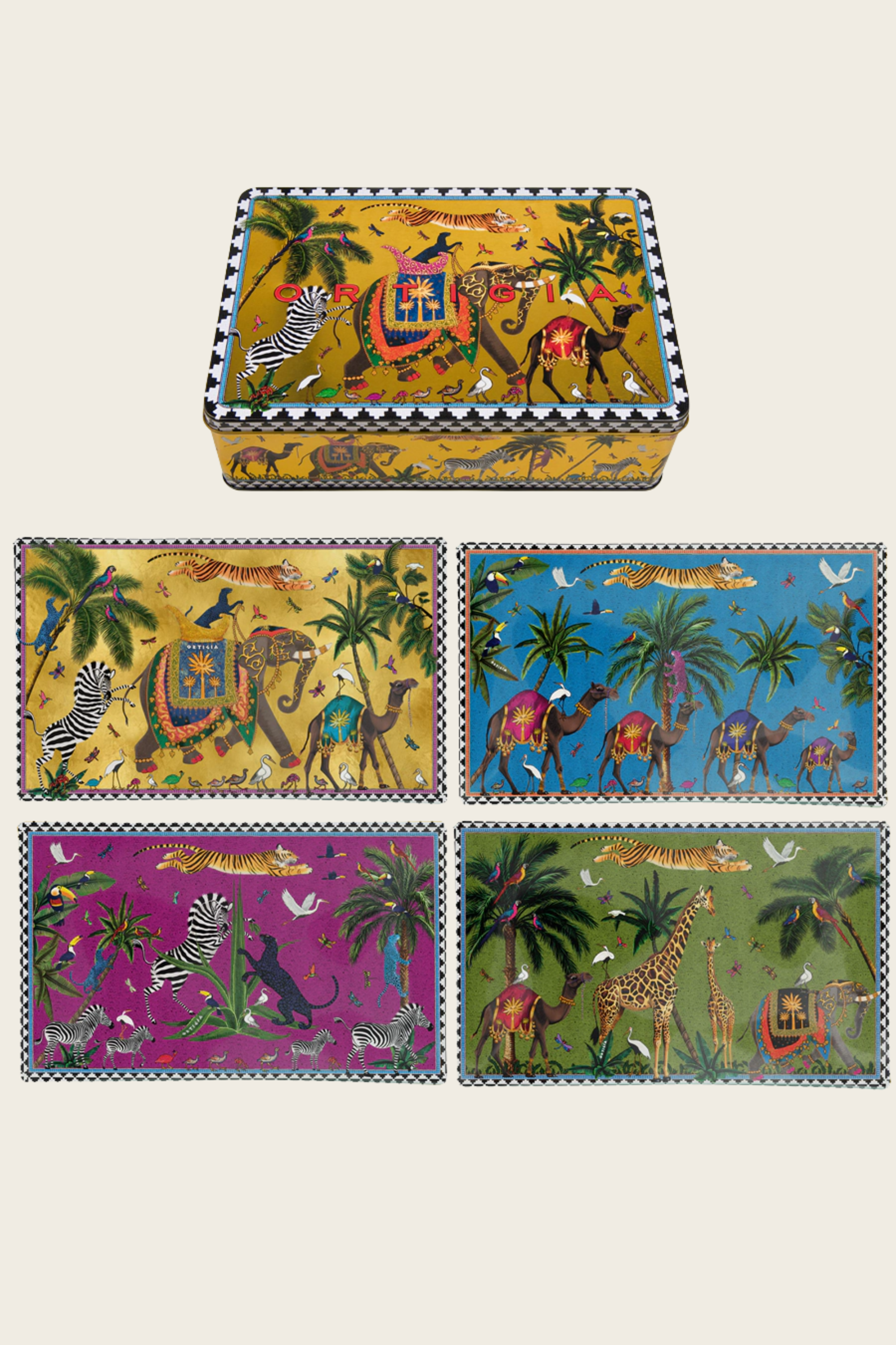 Conjunto Tin Flying Tiger 4 Pratos de Vidro – Ortigia Sicilia