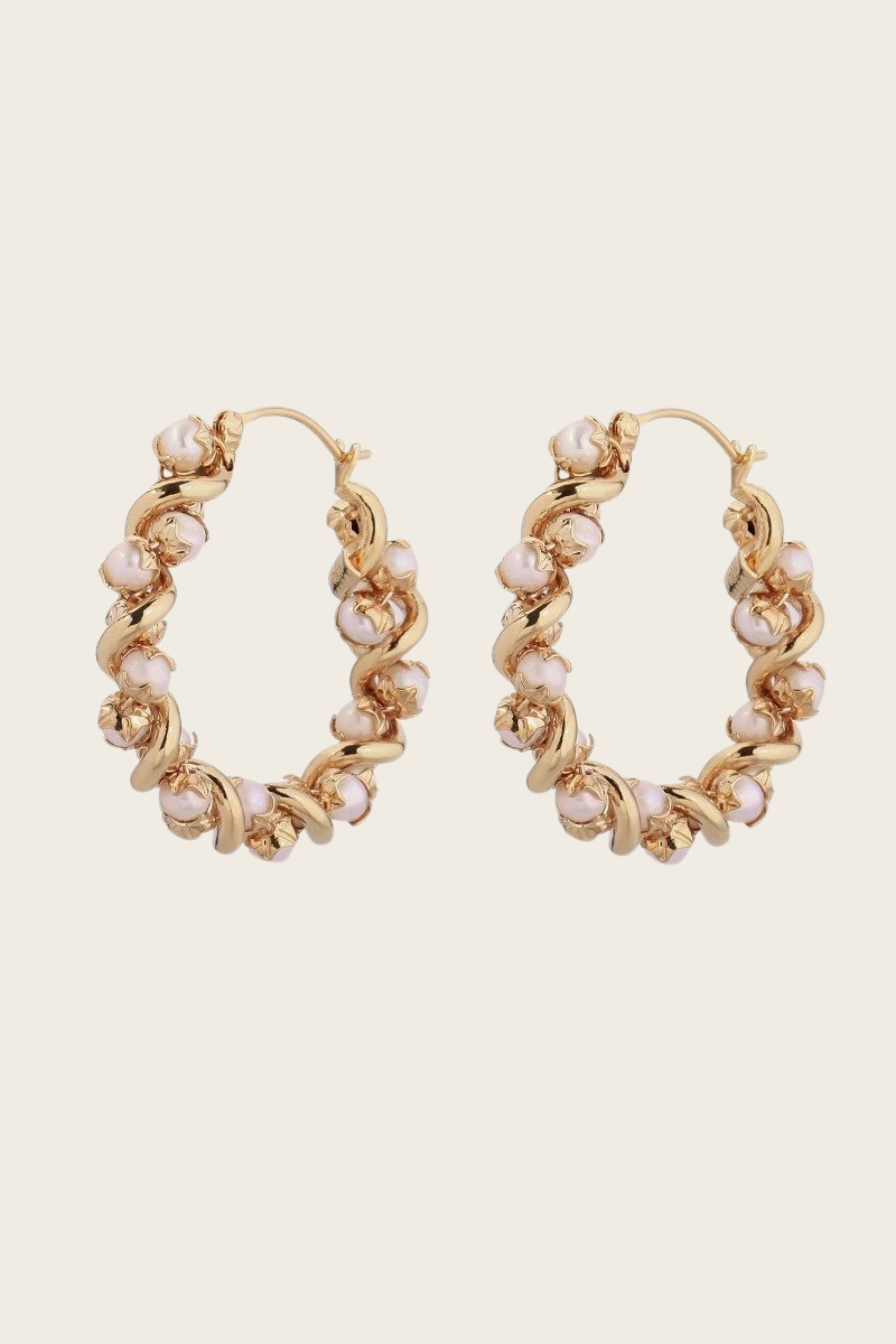 Cultured Pearl Eurydice hoop earrings small size - Gas Bijoux