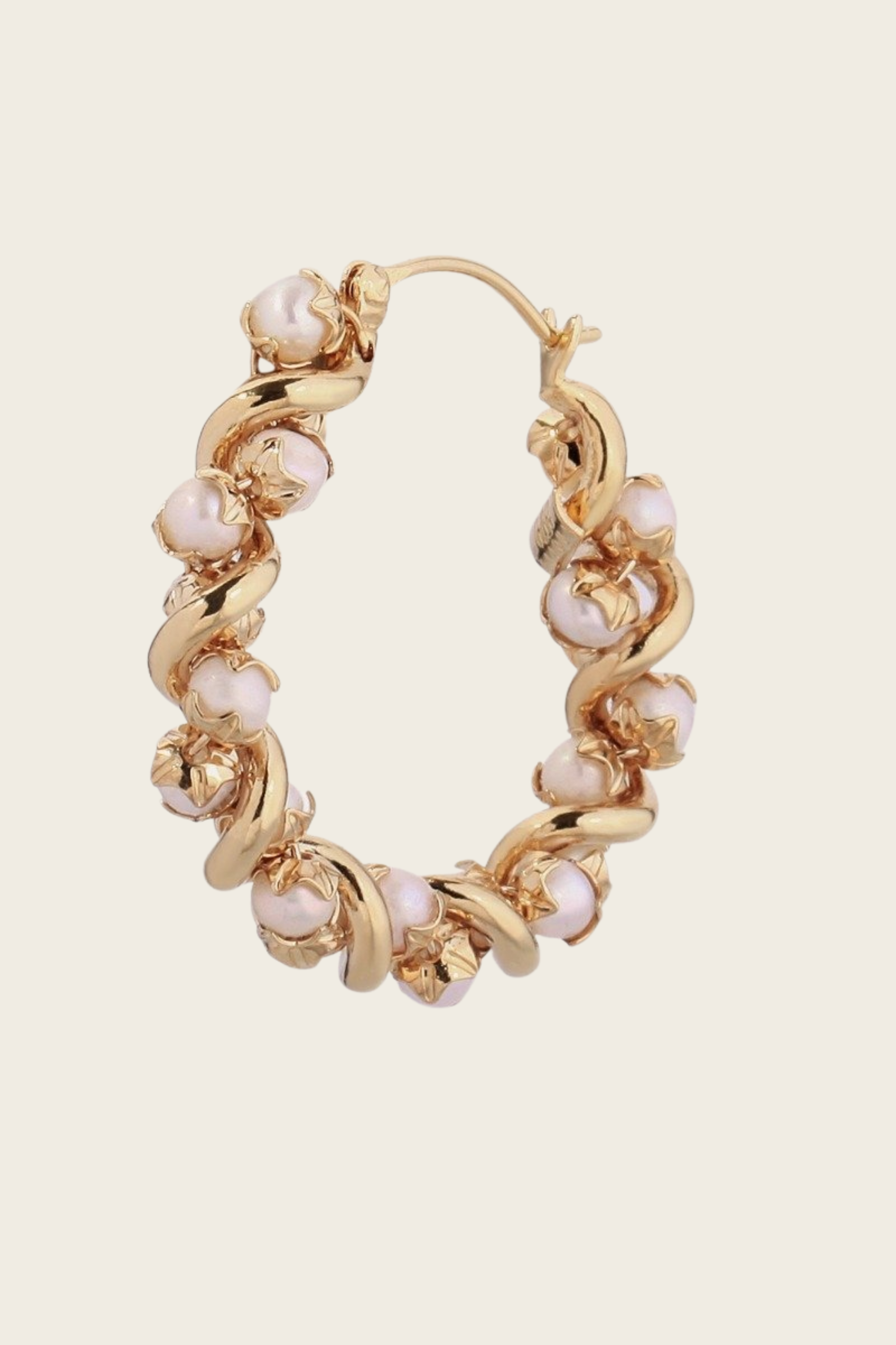 Cultured Pearl Eurydice hoop earrings small size - Gas Bijoux