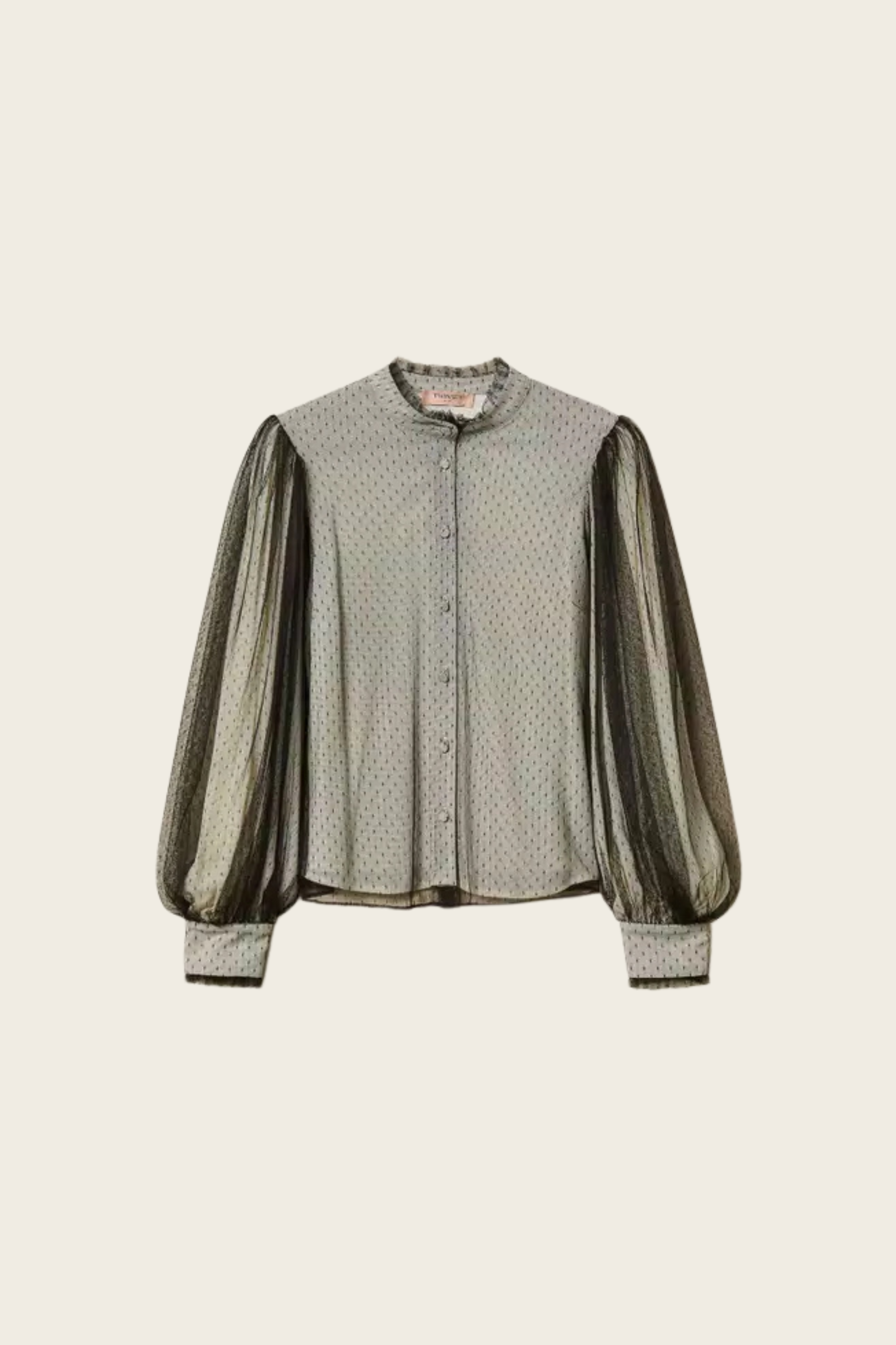 Crêpe de Chine Shirt with Plumetis Tulle - Twinset