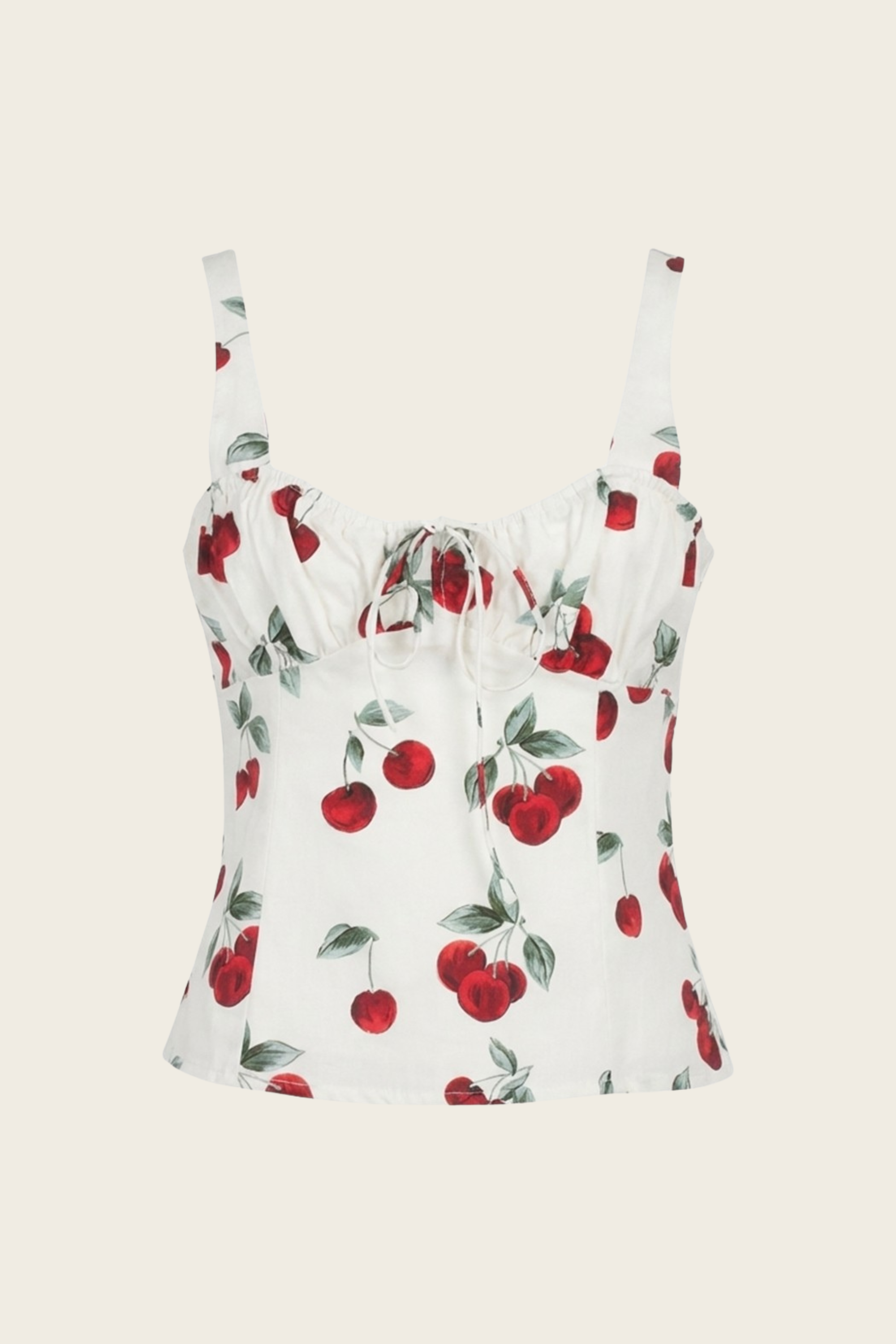 Cherry Print Bustier Top - Twinset