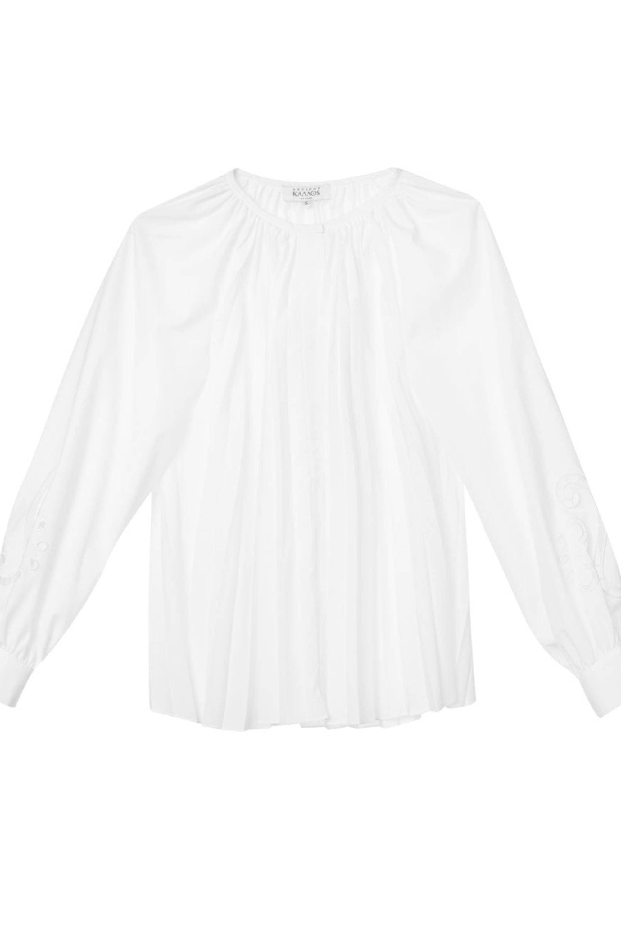 Eugenia Cut-Embroidered Pleated Shirt - Ancient Kallos