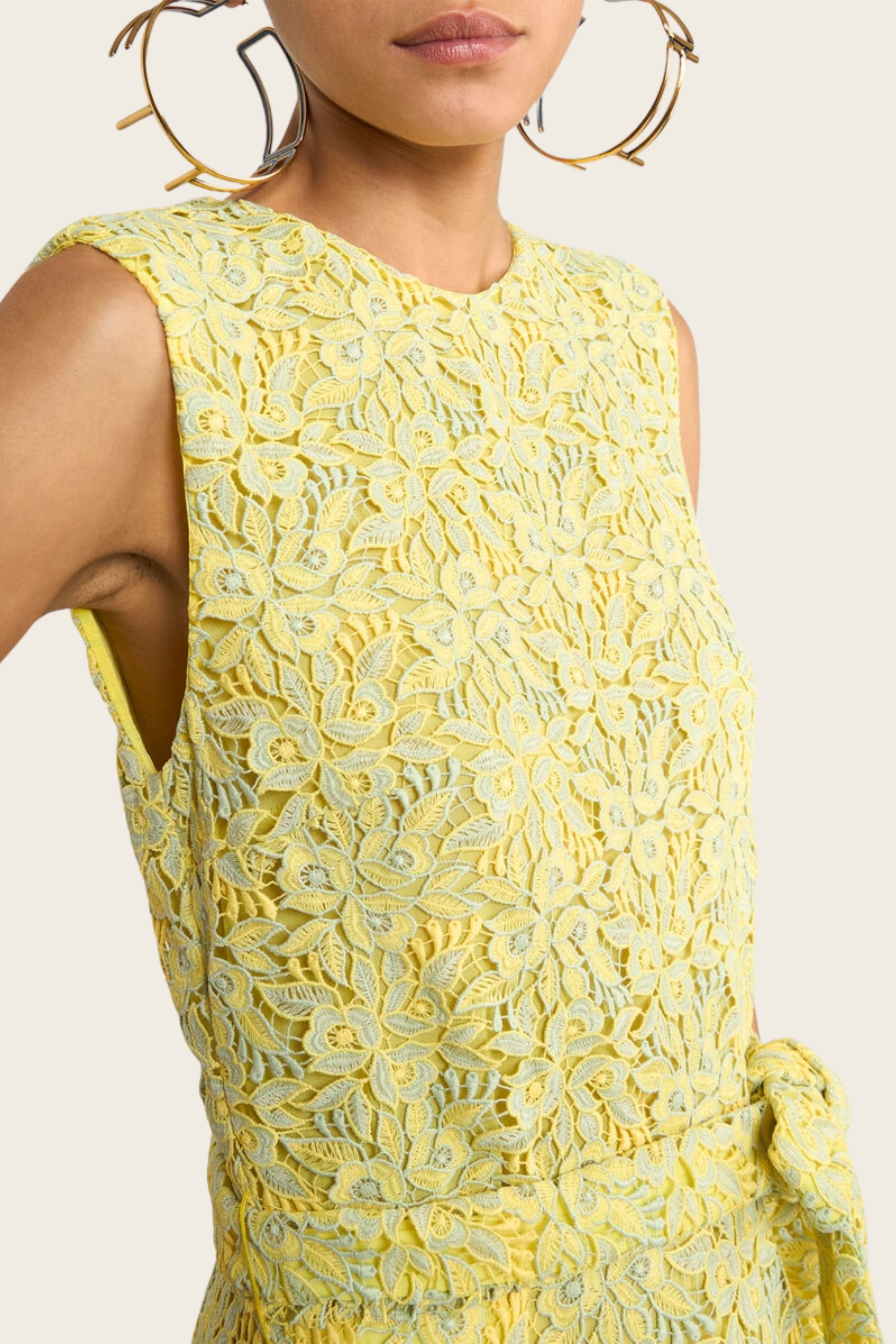 Macramé Lace Long Dress with Belt - Etro