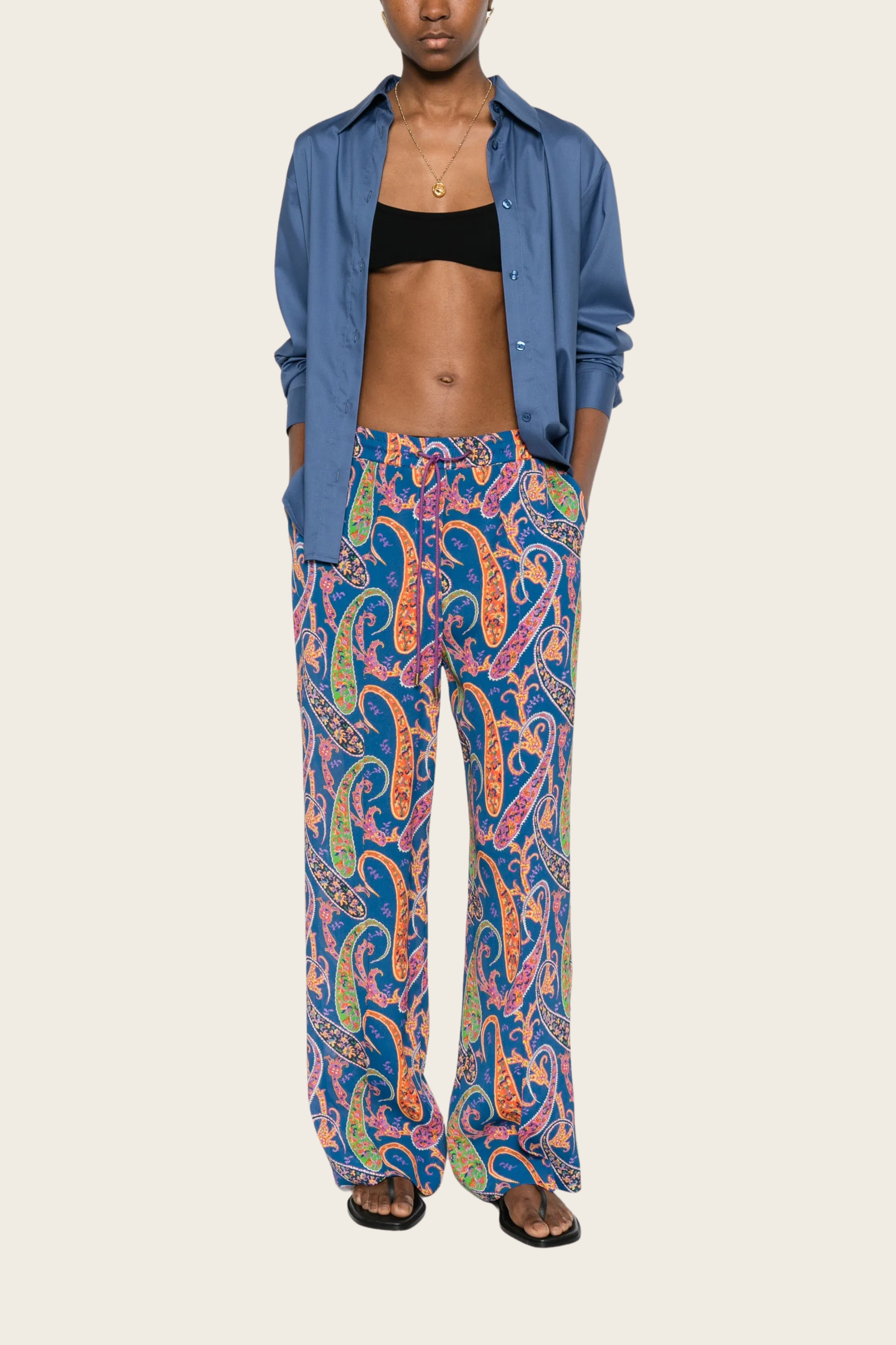 Paisley Print Palazzo Trousers - Etro