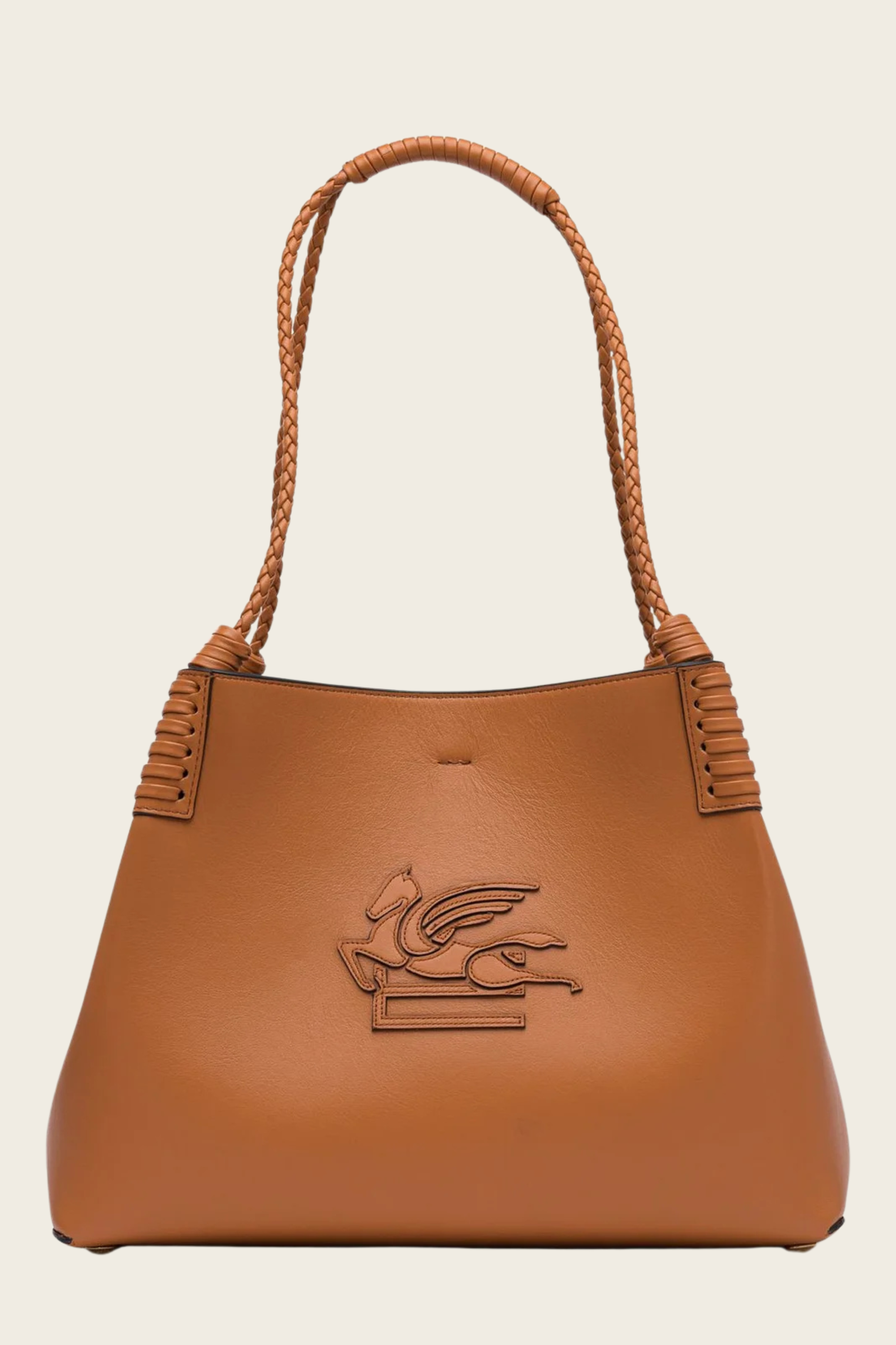 Libra Tote Bag - Material: 100% Calfskin Leather - Colour: Light Brown -  Dimensions: 26 cm (W) × 33 cm (H) × 13.5 cm (D) - New Arrivals -FW25 - Espace Cannelle