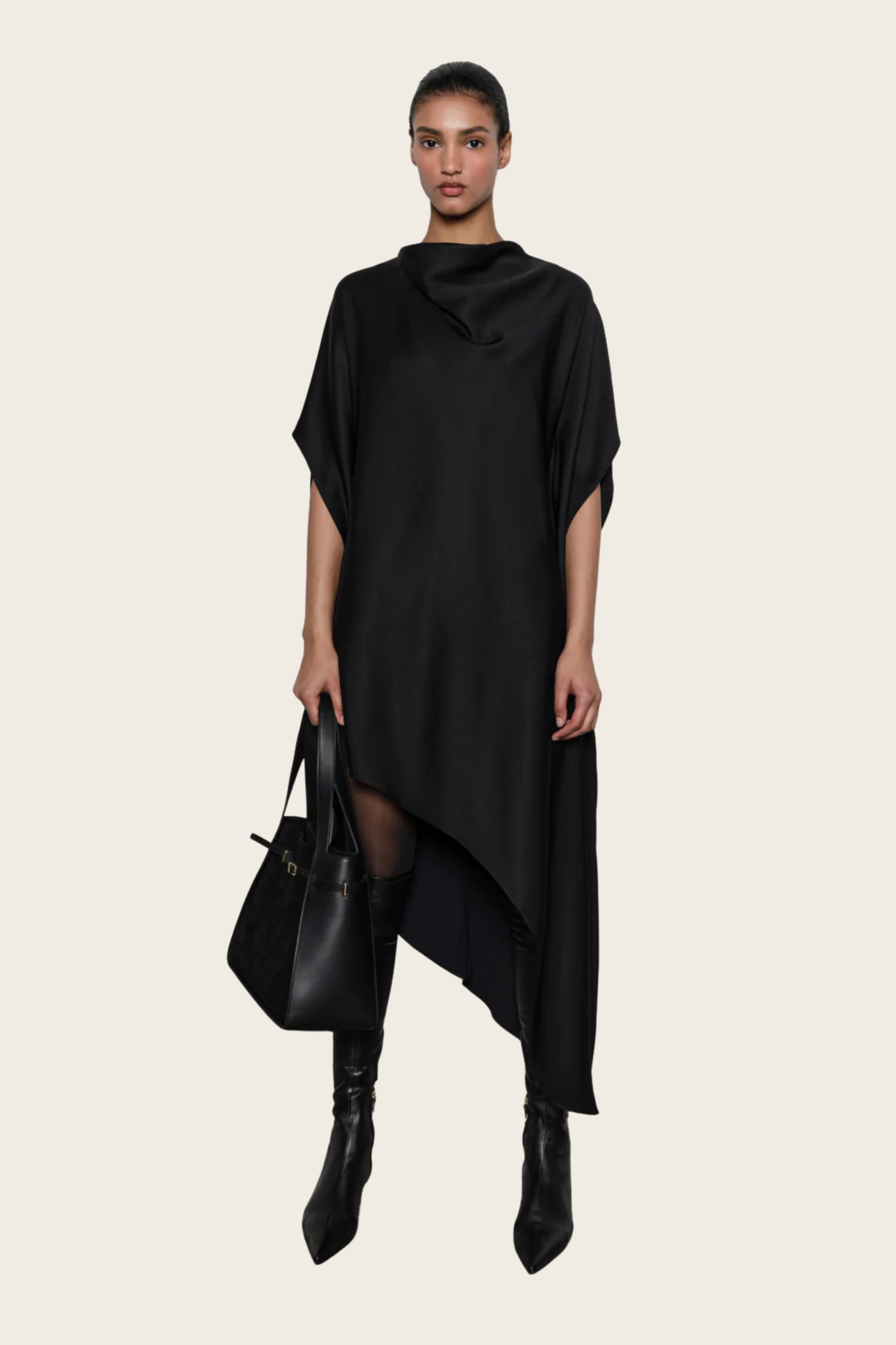 Sadia Satin Mini Cape Dress - Simkhai
