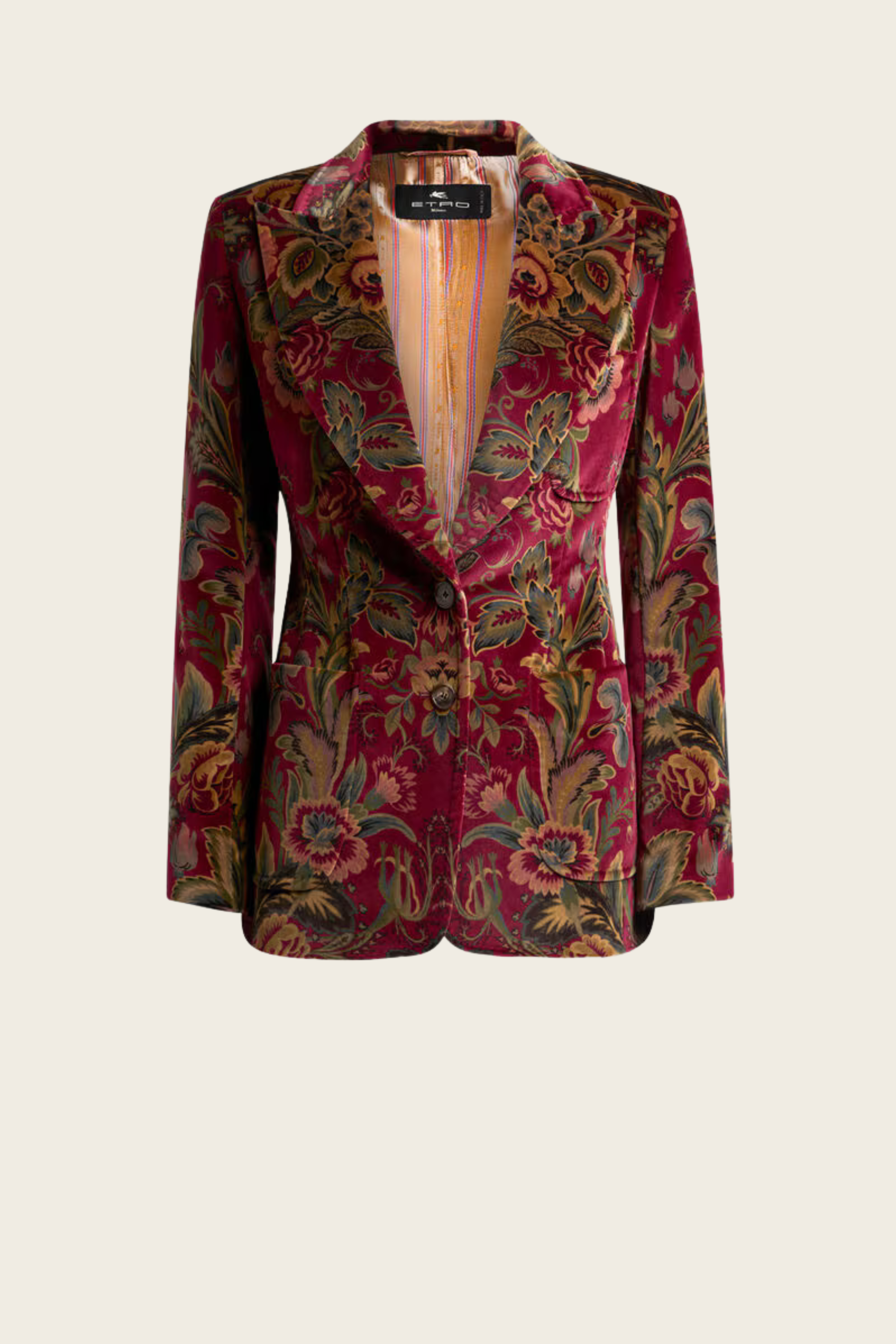 Velvet Jacket, Composition: 98% cotton, 2% elastane, Colour: Floral print, Fit: Fitted, New Arrivals, SS25, Espace Cannelle
