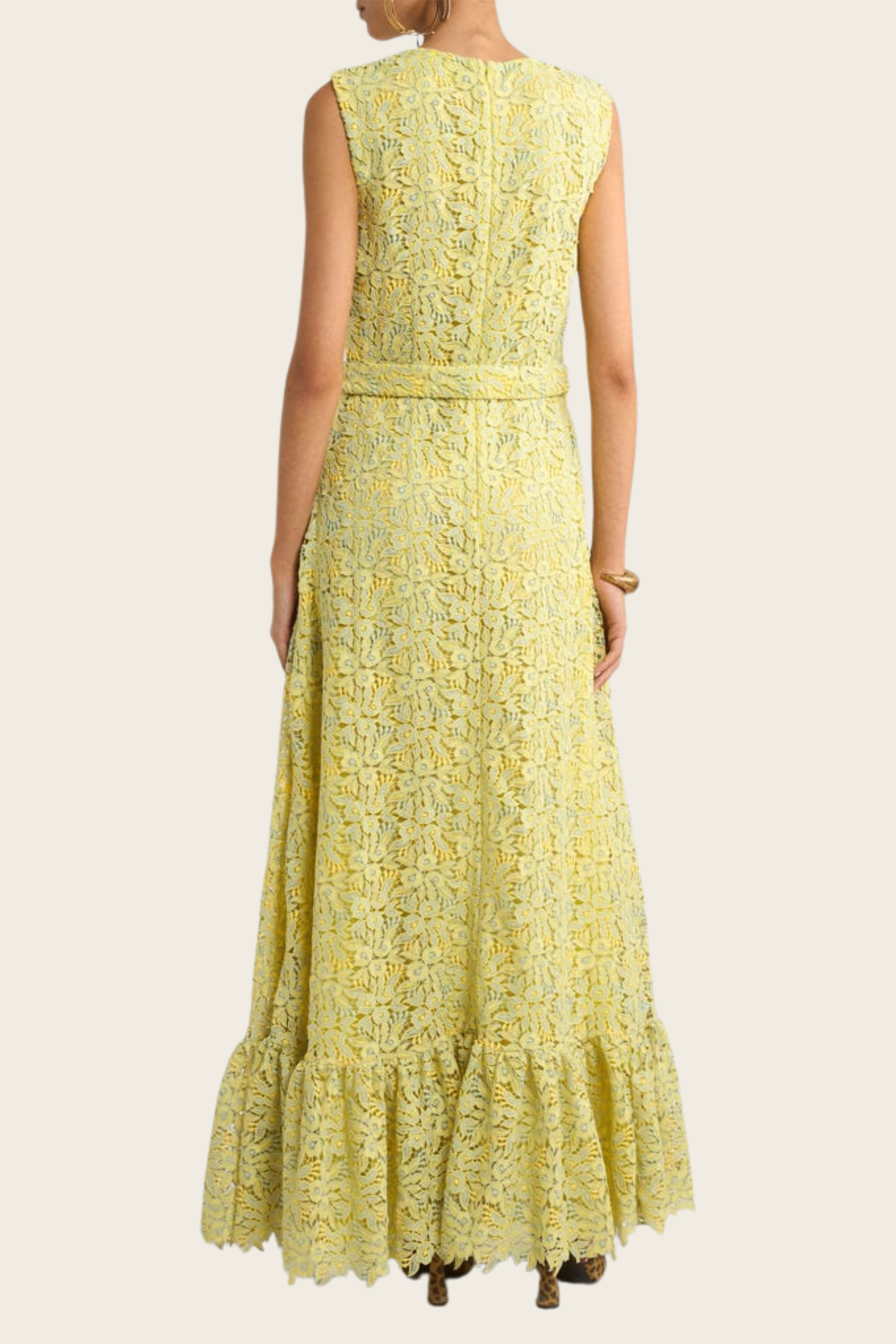 Macramé Lace Long Dress with Belt - Etro - ESPACE CANNELLE