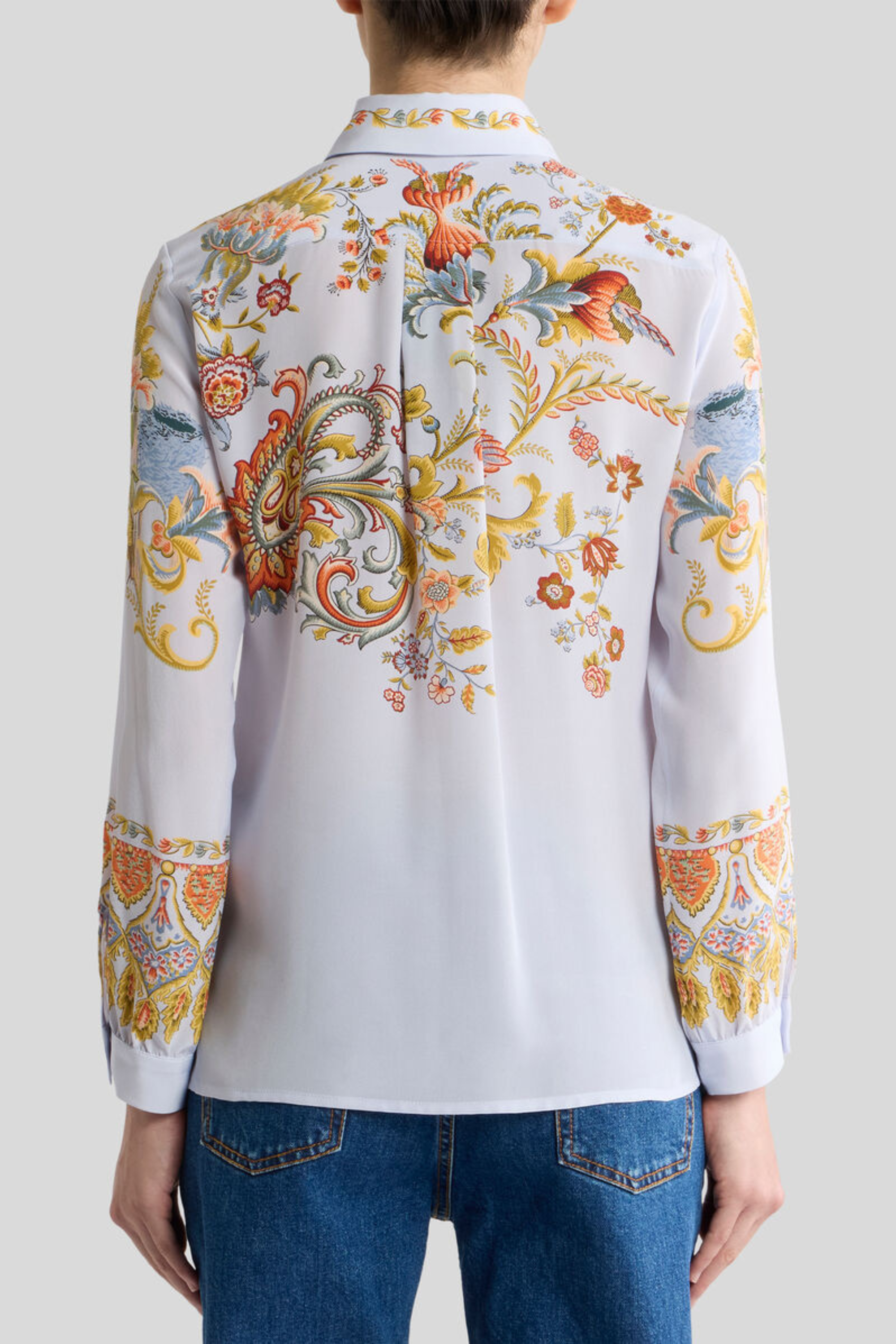 Silk Shirt with Placed Flora and Fauna Print - Etro - ESPACE CANNELLE - New Arrivals - SS26