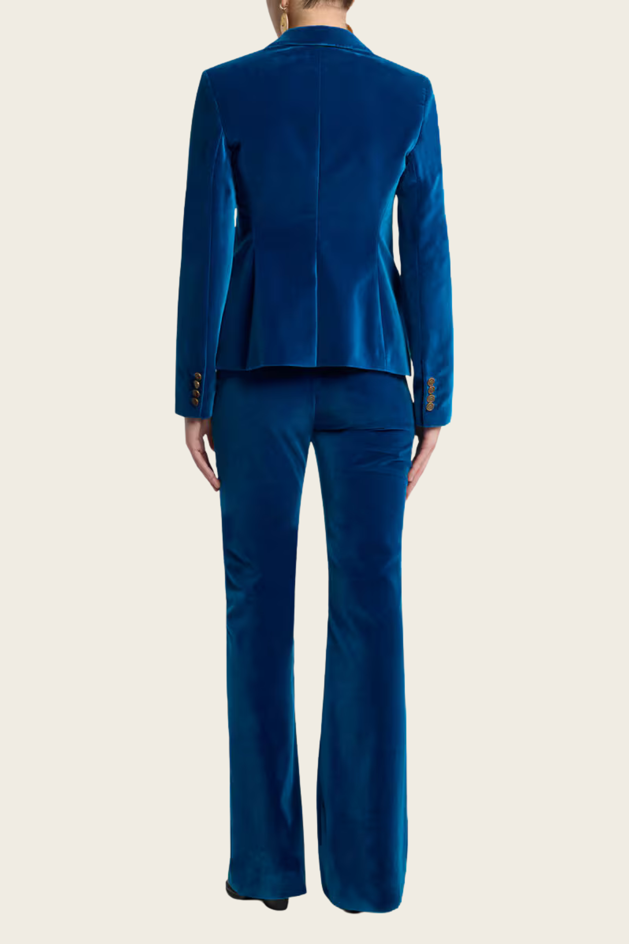 Casaco Azul em Veludo com Fecho Simples - Etro