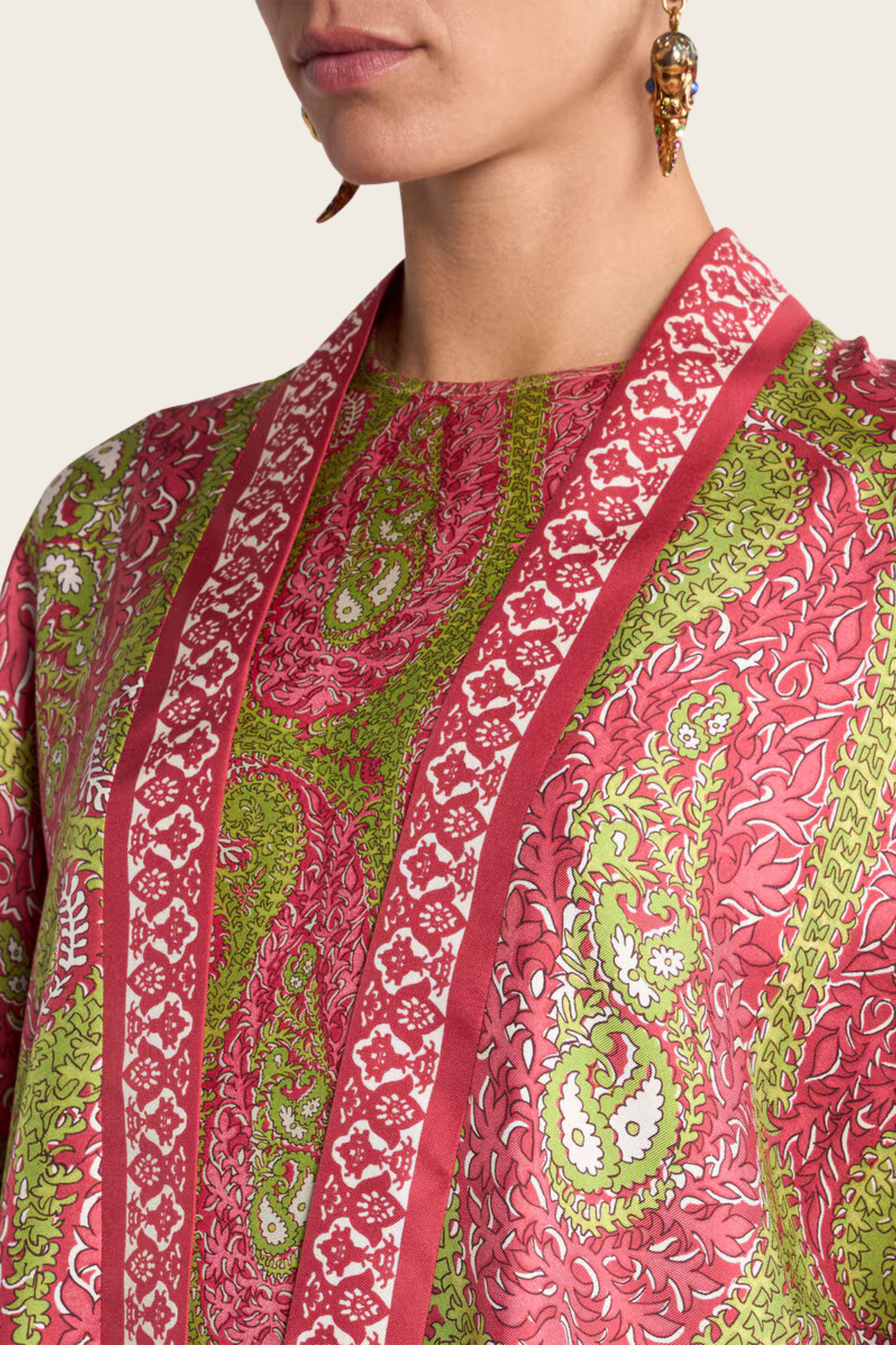 Silk Twill Kesa With Paisley Foliage Motif - Etro