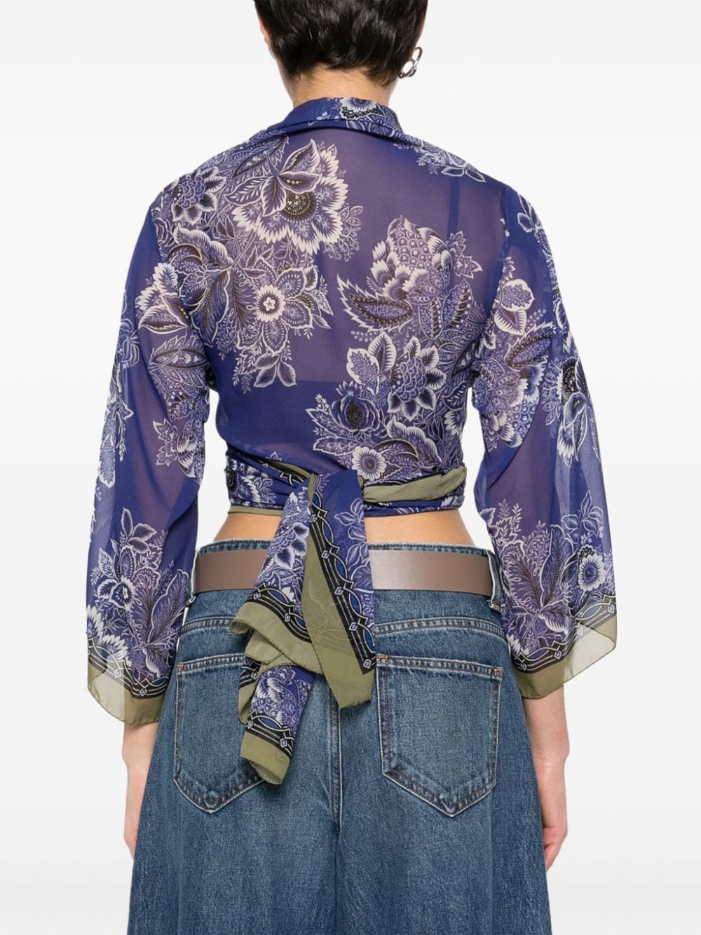 Floral-print tied blouse - Etro