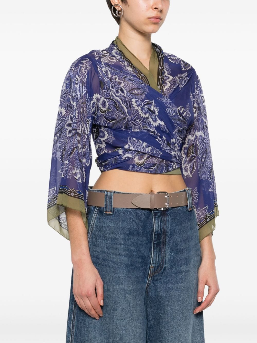Floral-print tied blouse - Etro