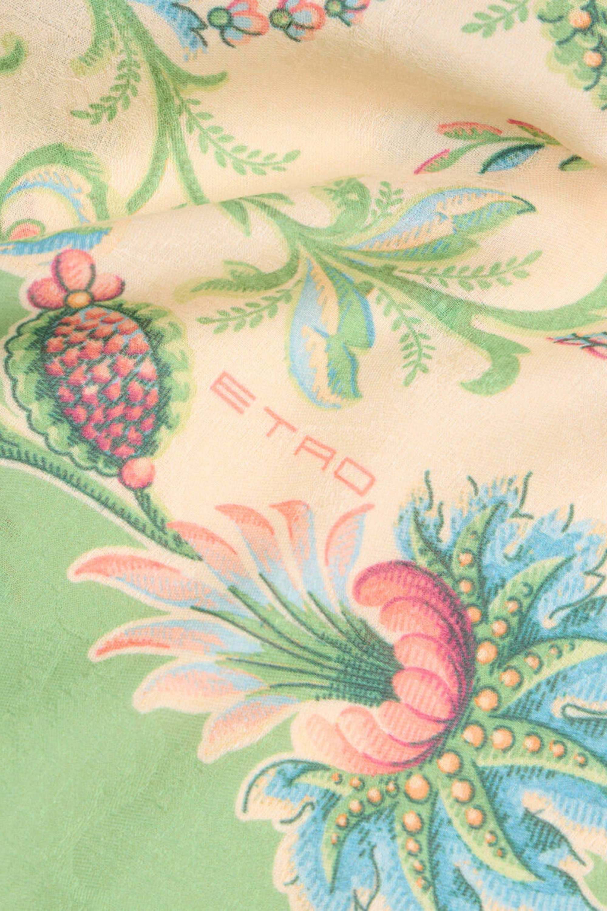 Green Scarf With Floral Motif - Etro Accessories