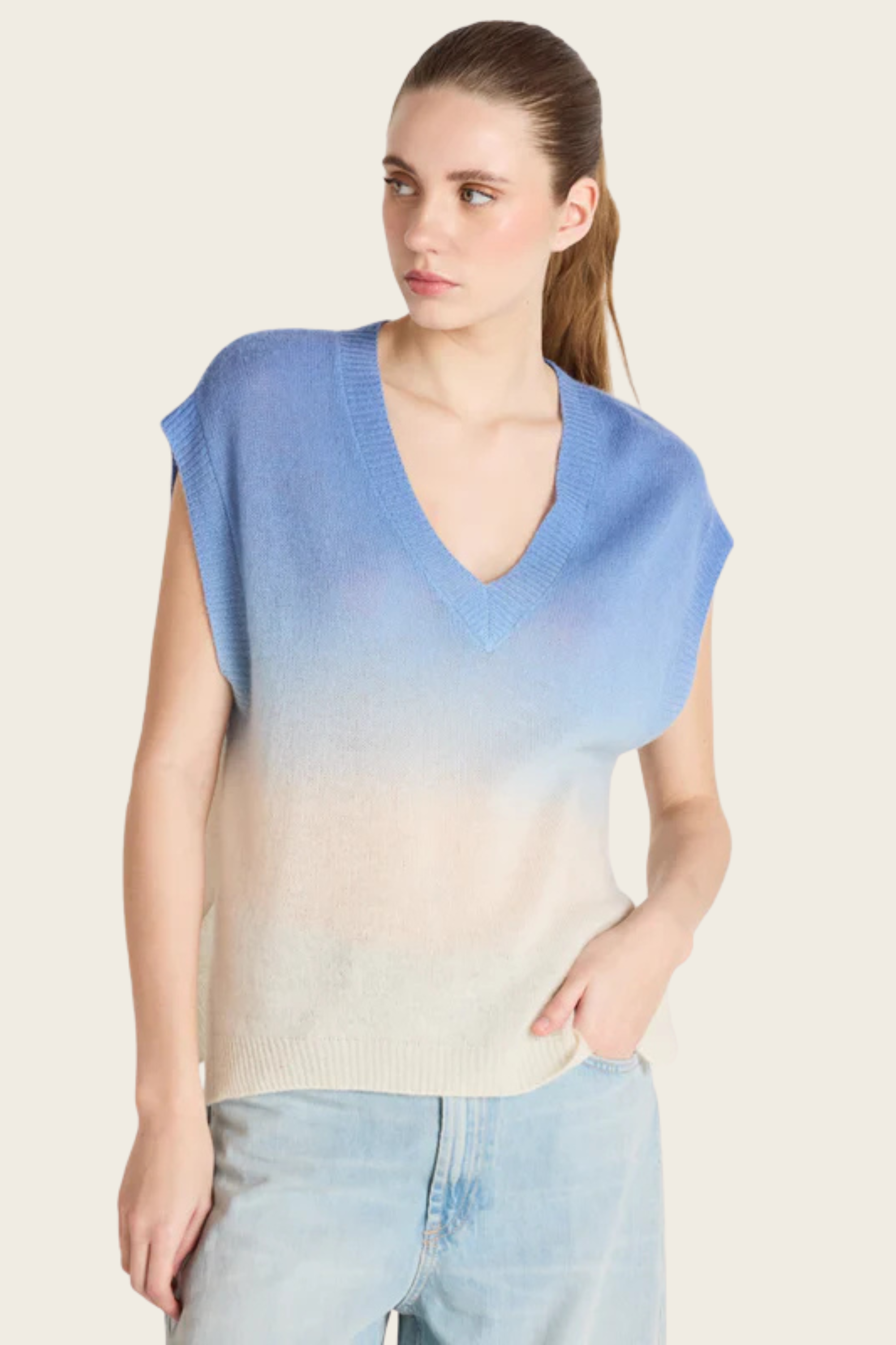 Samantha Sleeveless Sweater - Absolut Cashmere - ESPACE CANNELLE