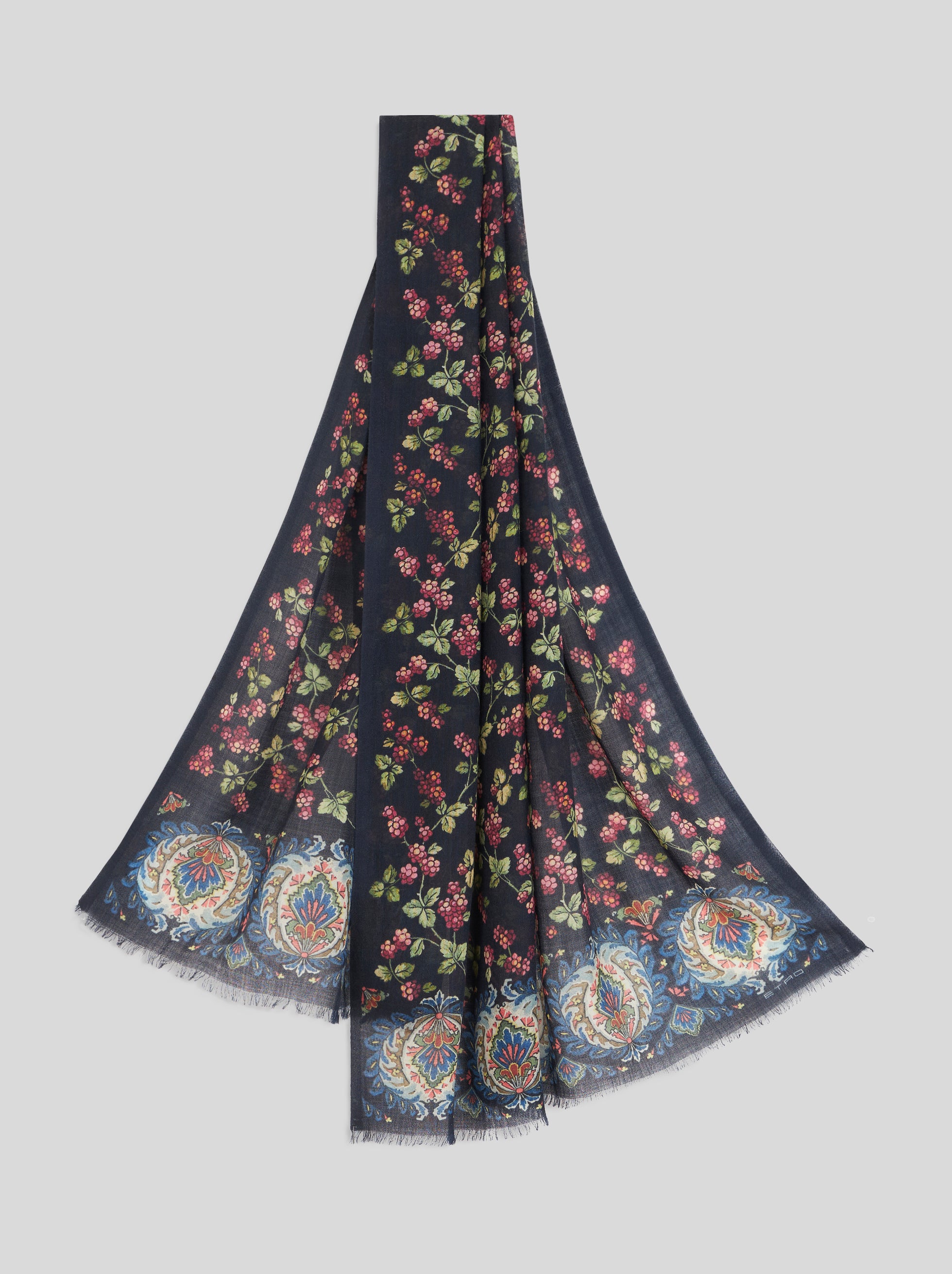 Berry-print cashmere scarf - Etro