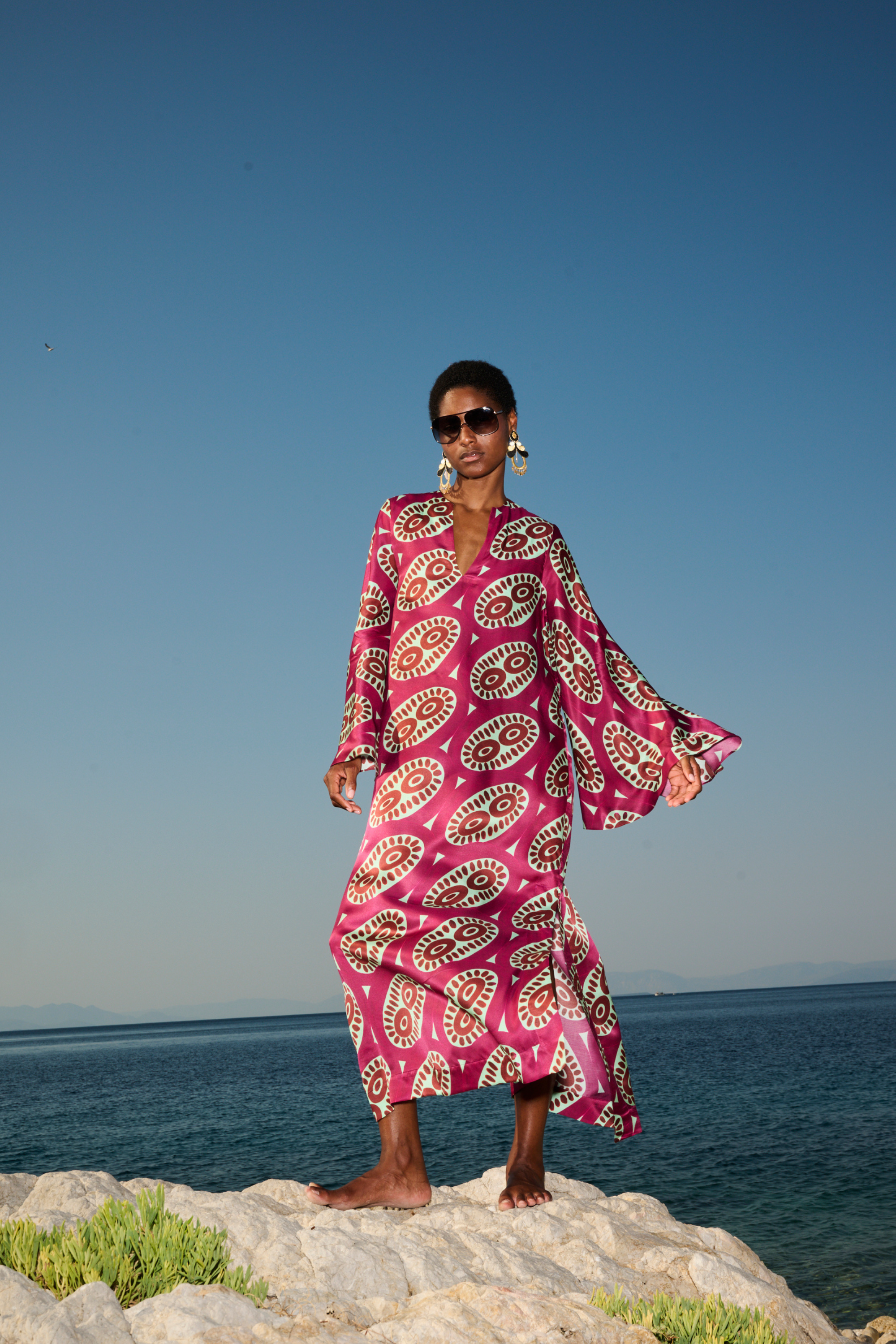 Printed Long Tunic Dress - Themisz