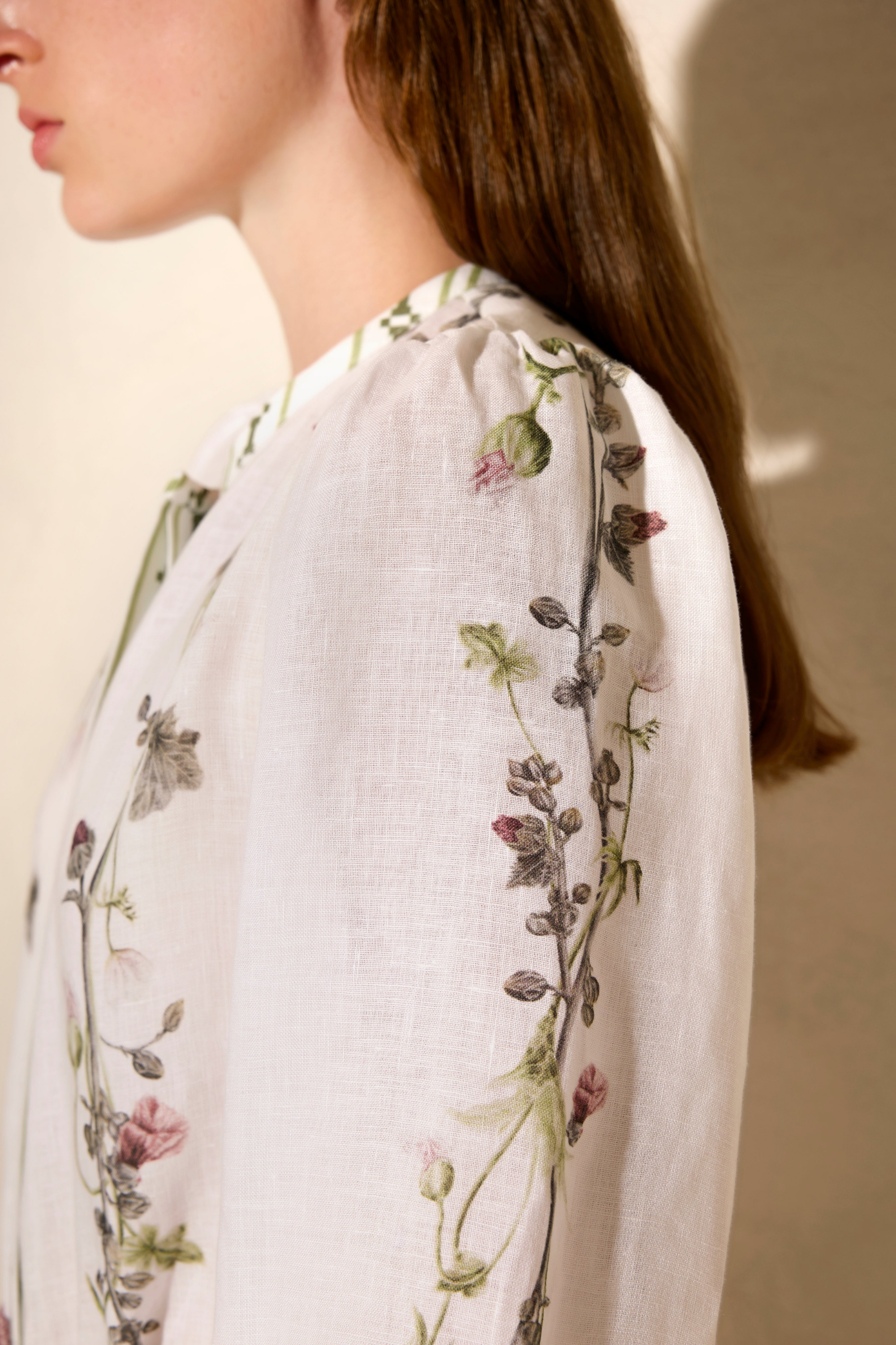 Wild Flowers Printed Long Shirt Dress - Ancient Kallos