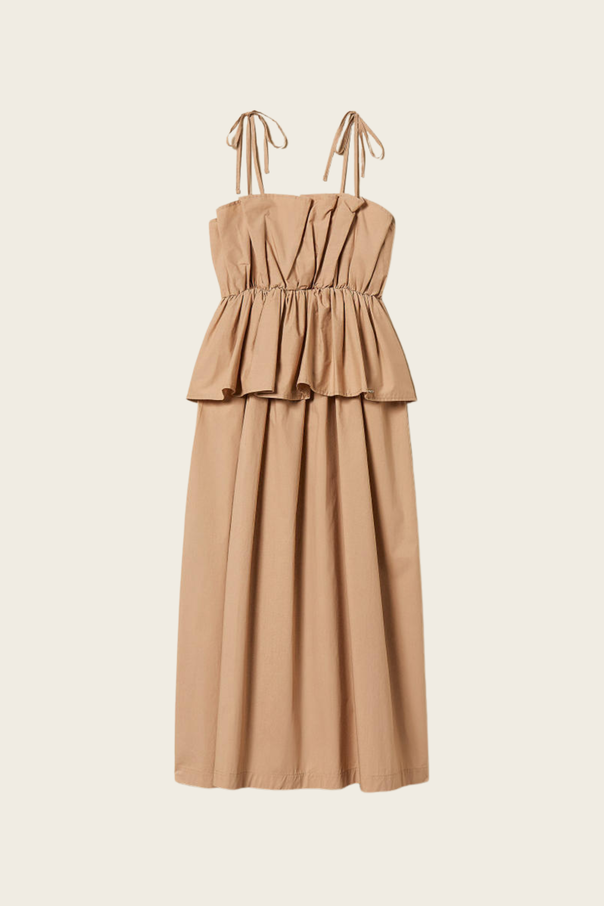 Long Poplin Dress with Flounce - Twinset
