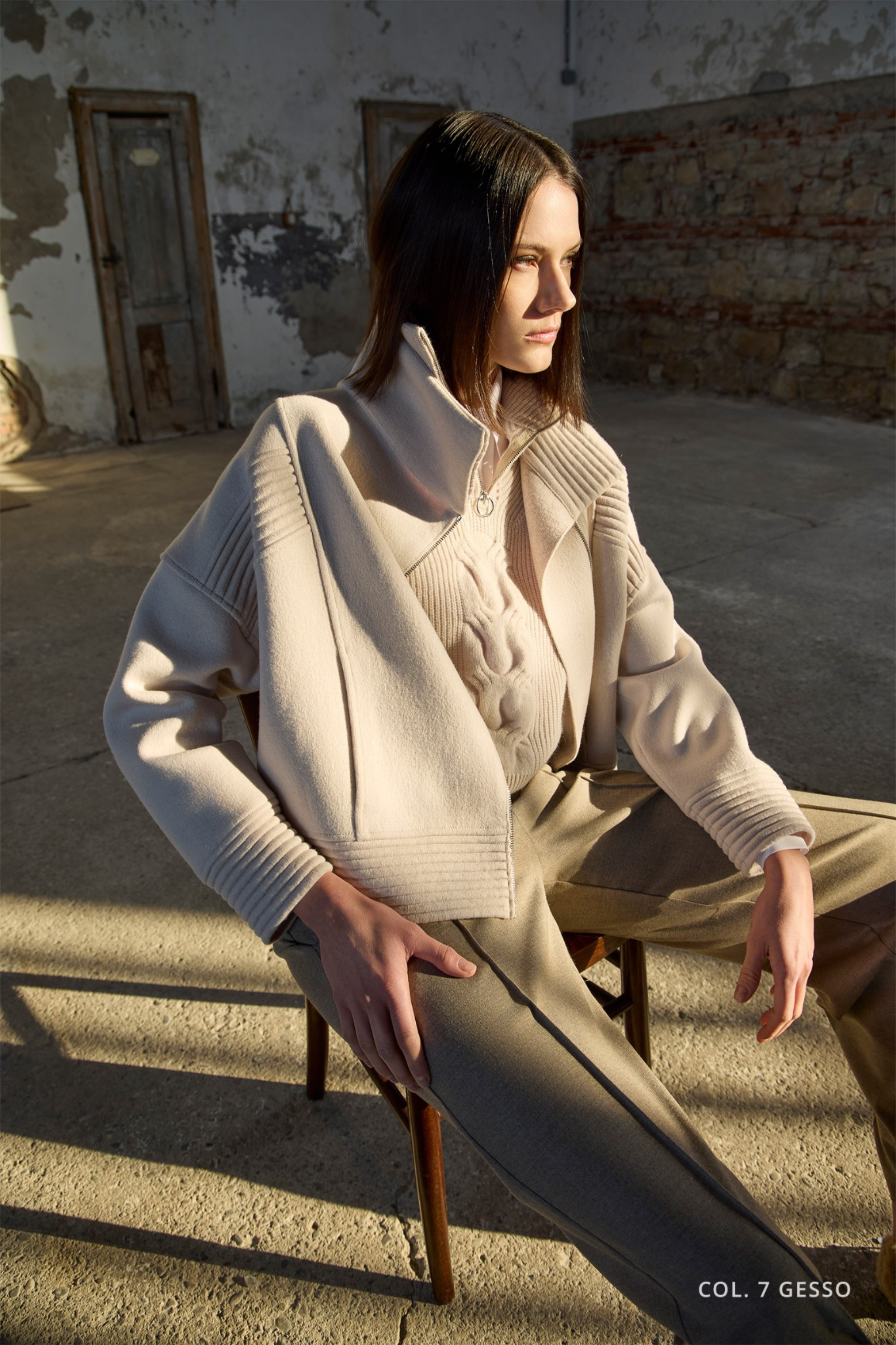 Knitted biker style jacket - D.Exterior