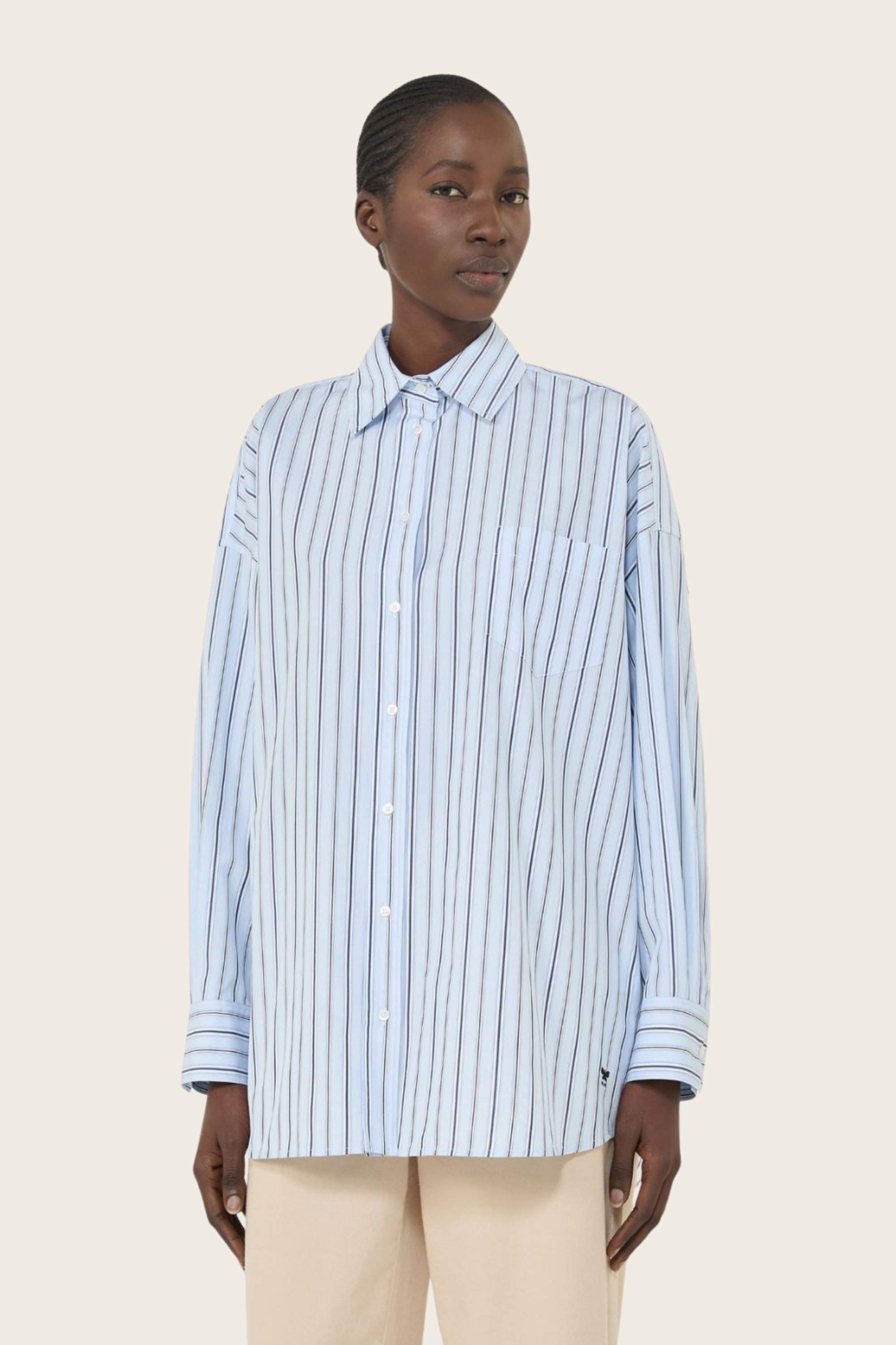 Oversized striped cotton shirt - MaxMara