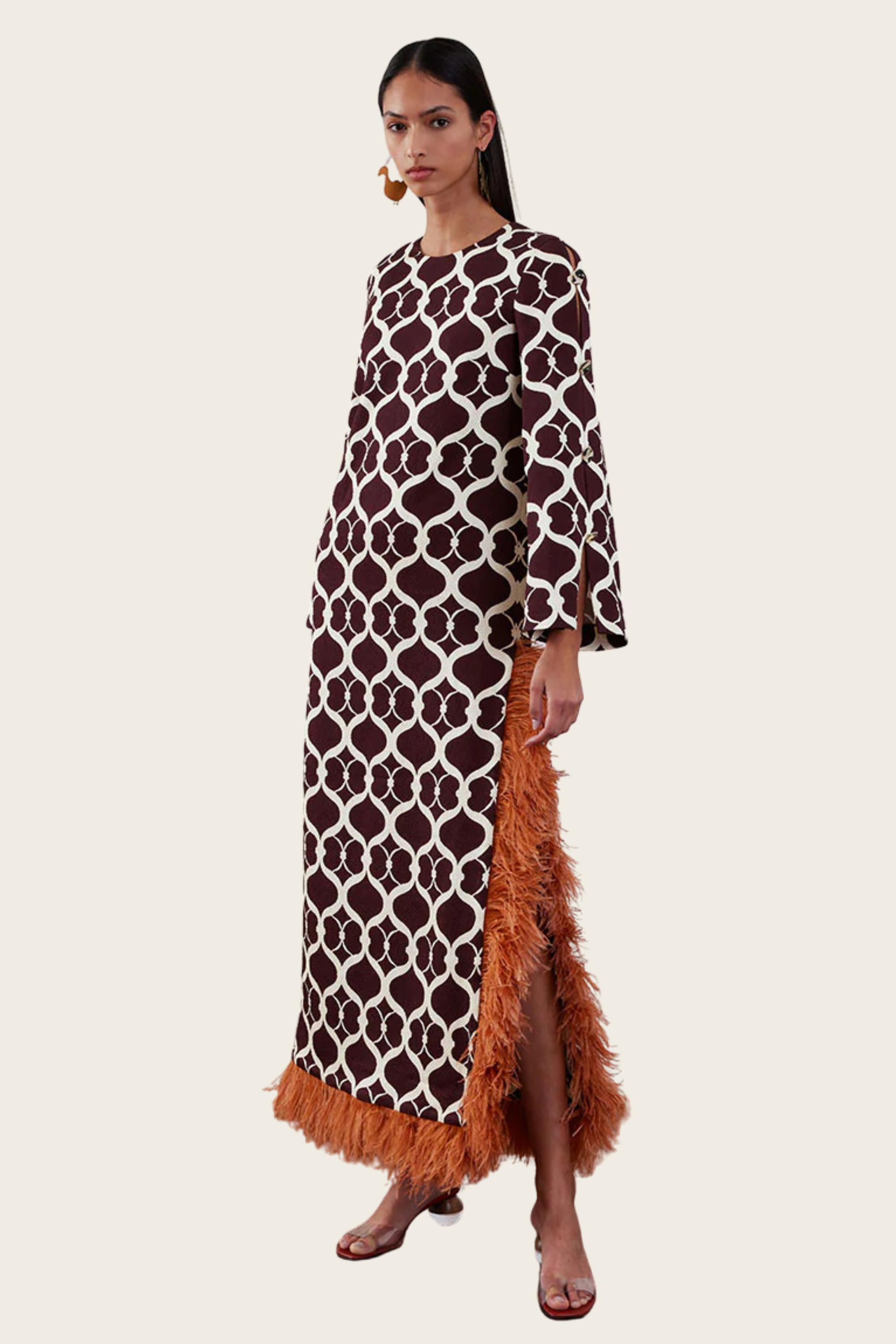 Loop Brown Brunetta Jacquard Maxi Dress - Borgo de Nor