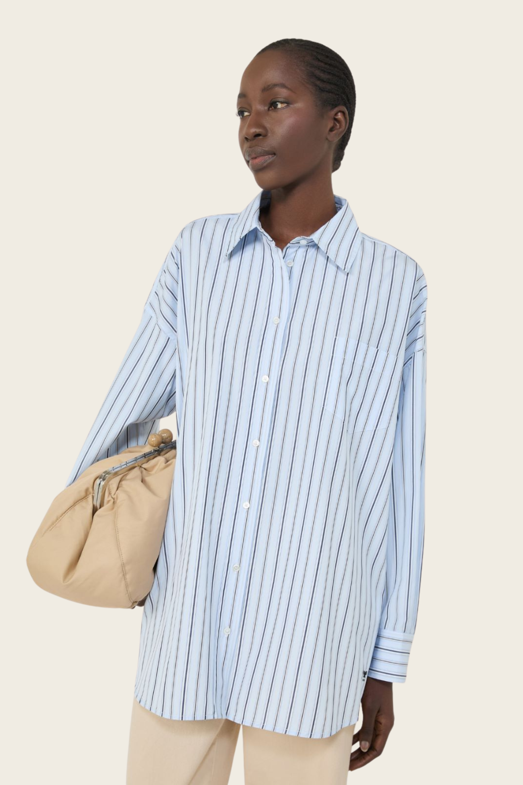 Oversized striped cotton shirt - MaxMara
