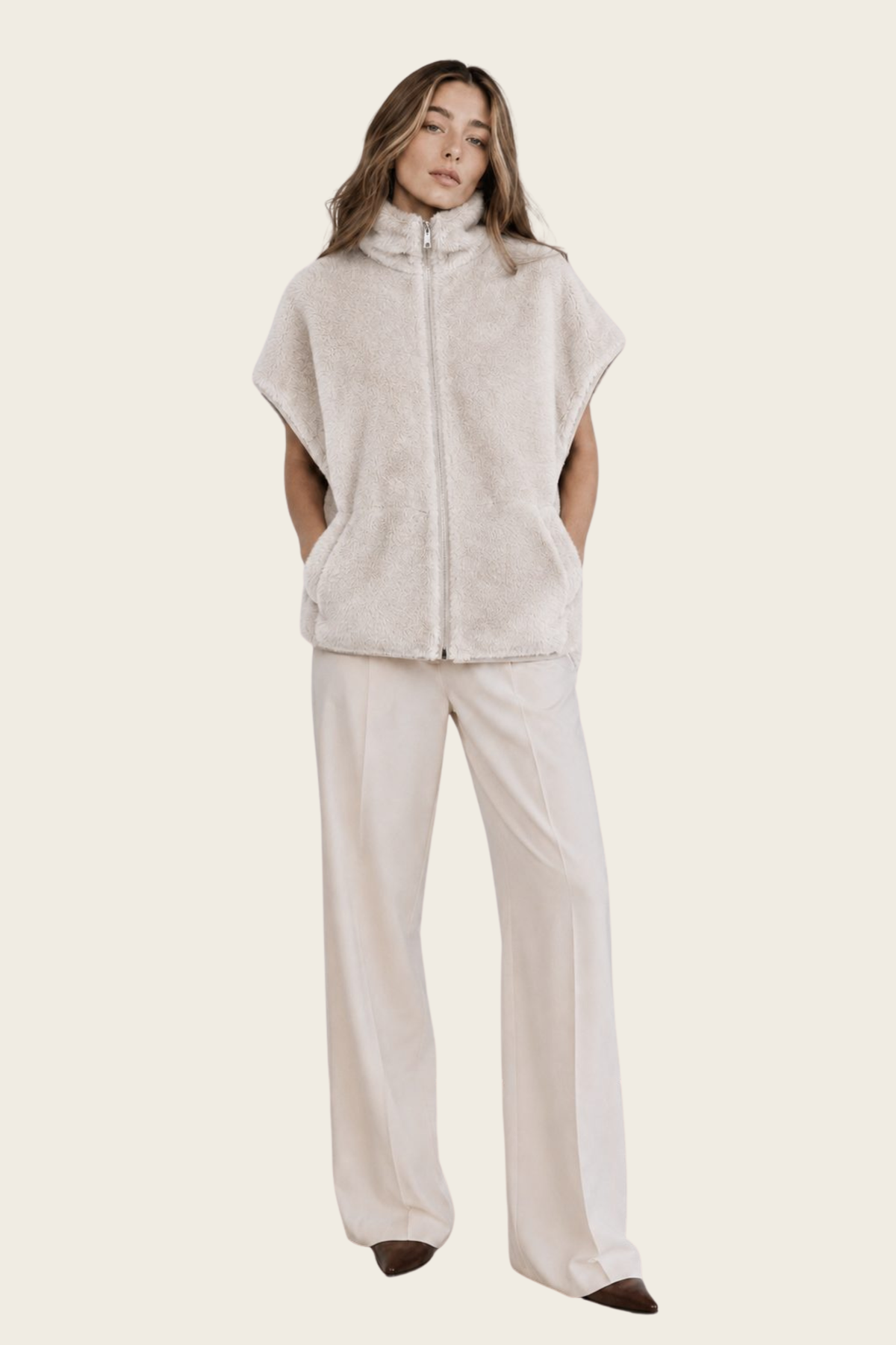 Sleeveless Faux-Fur Vest - Max&Moi — White Pearl