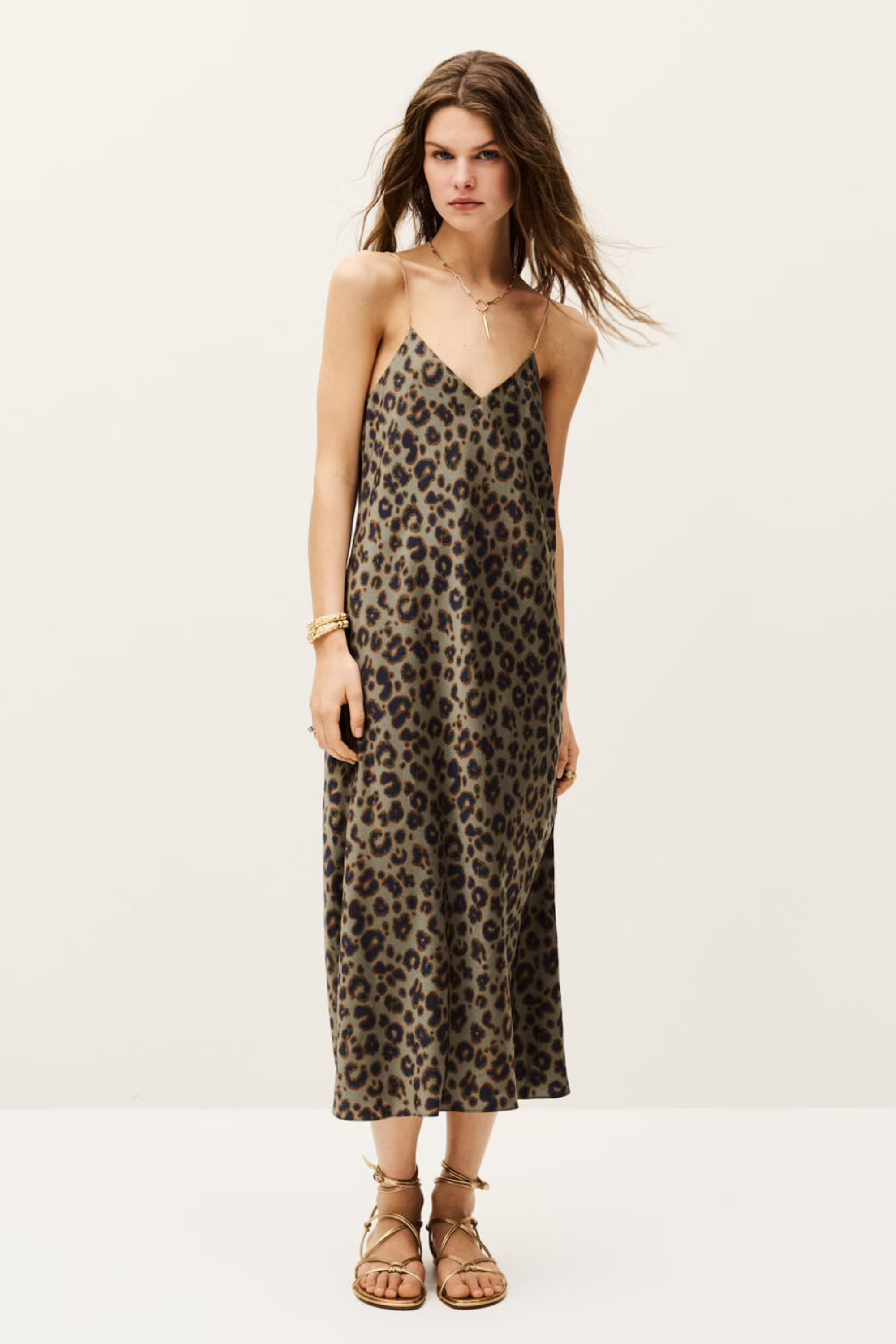 Biara Vestido, Colour: Multicolour, 100% Polyester, Straps Crossed chain back straps, New Arrivals, SS25, Espace Cannelle