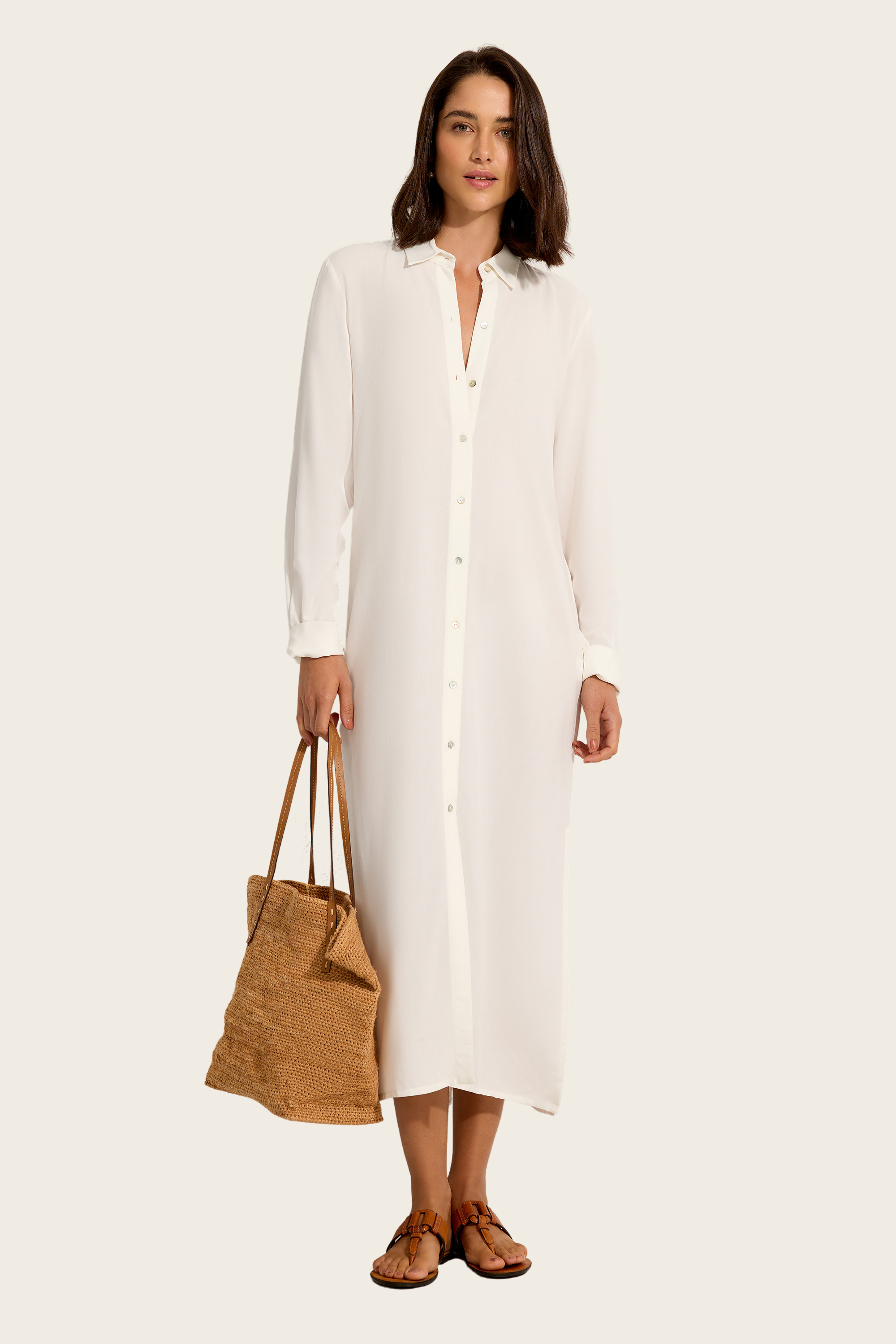 Vestido Camisola Longo Chemisier - Lenny Niemeyer