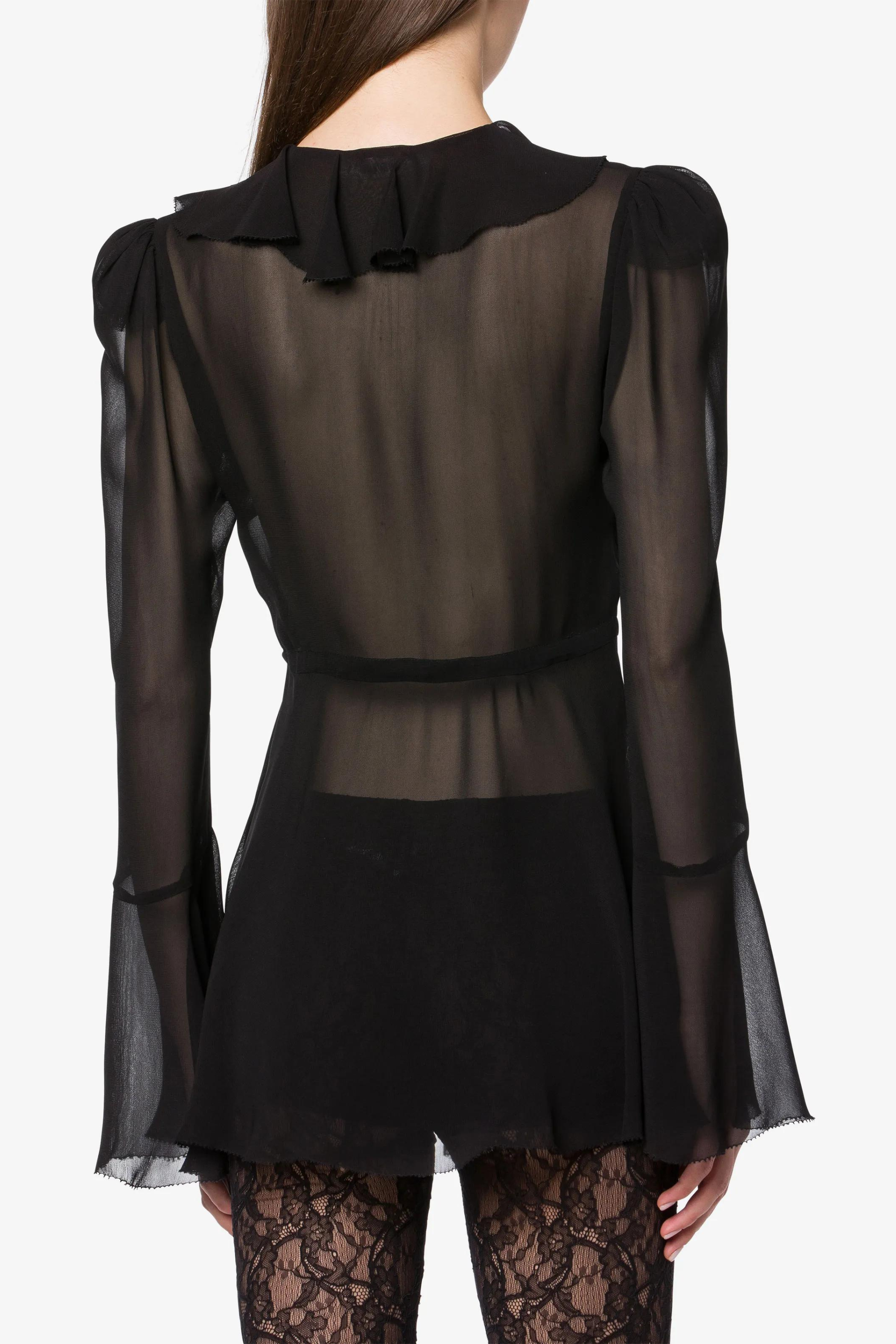 Ruffled Semi Sheer Blouse - Philosophy