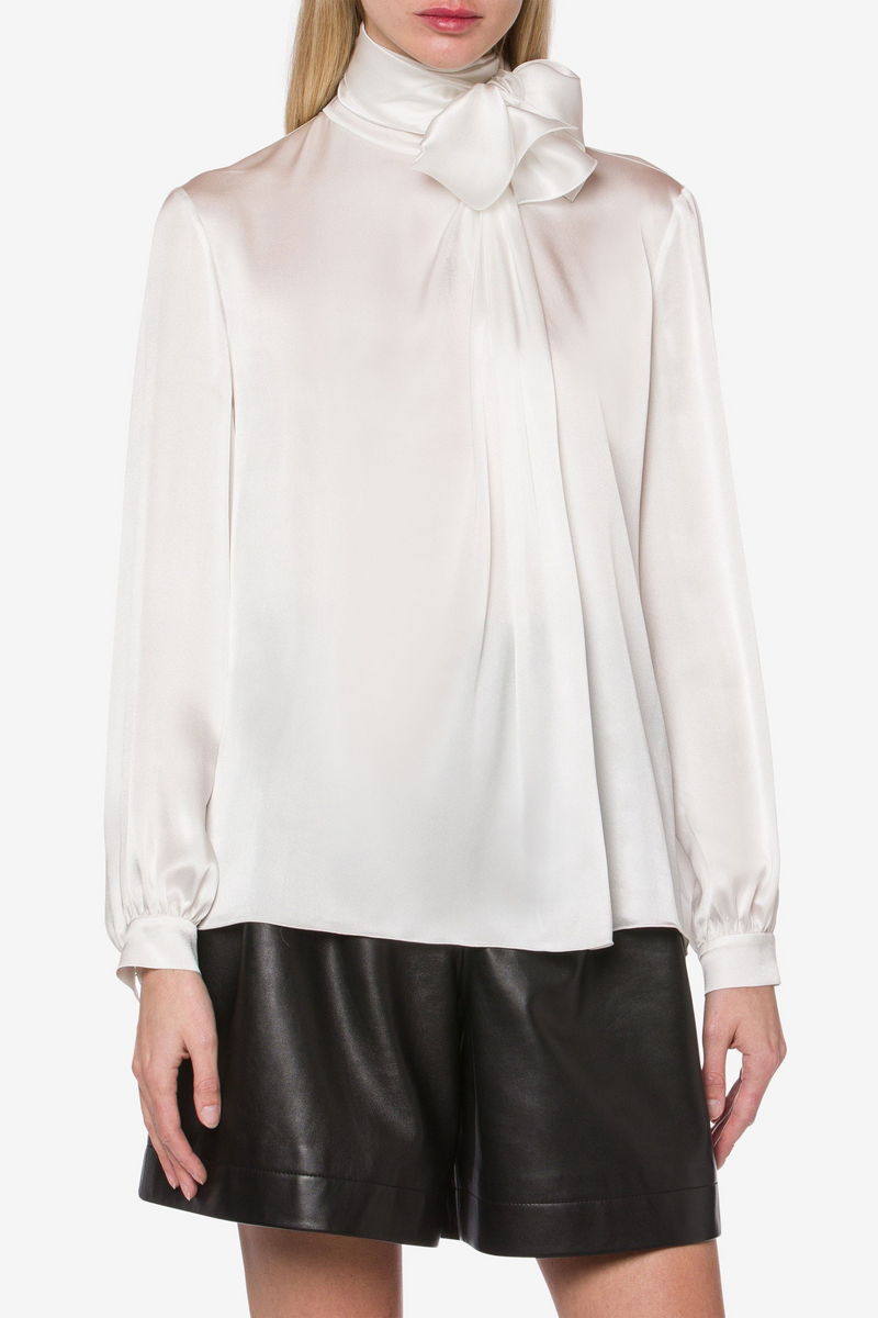 Satin Lavaliere Shirt - Alberta Ferretti