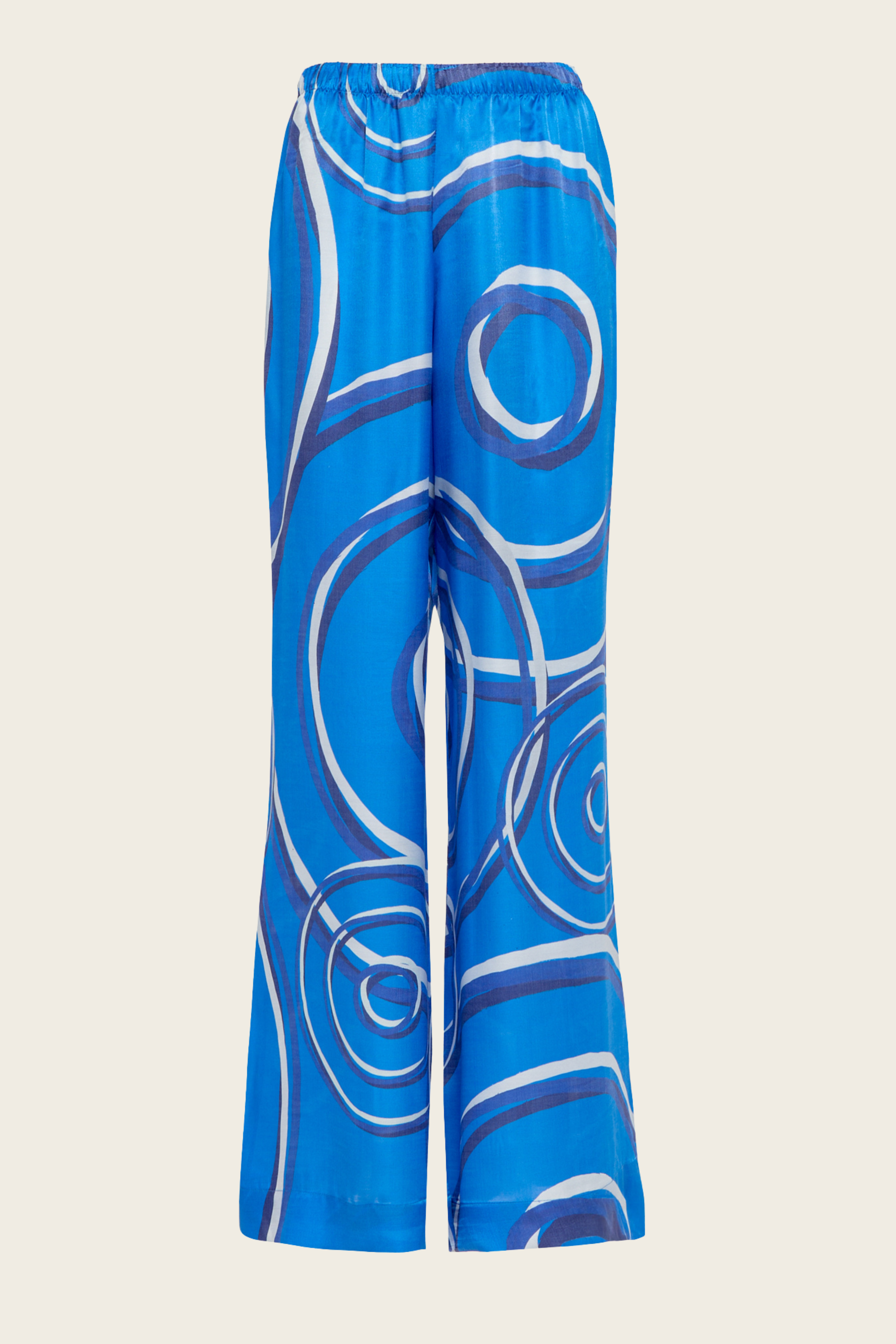 Electric Blue Printed Halterneck Top & Electric Blue Printed Wide-Leg Trousers - Themisz - ESPACE CANNELLE - SS26 - New Arrivals