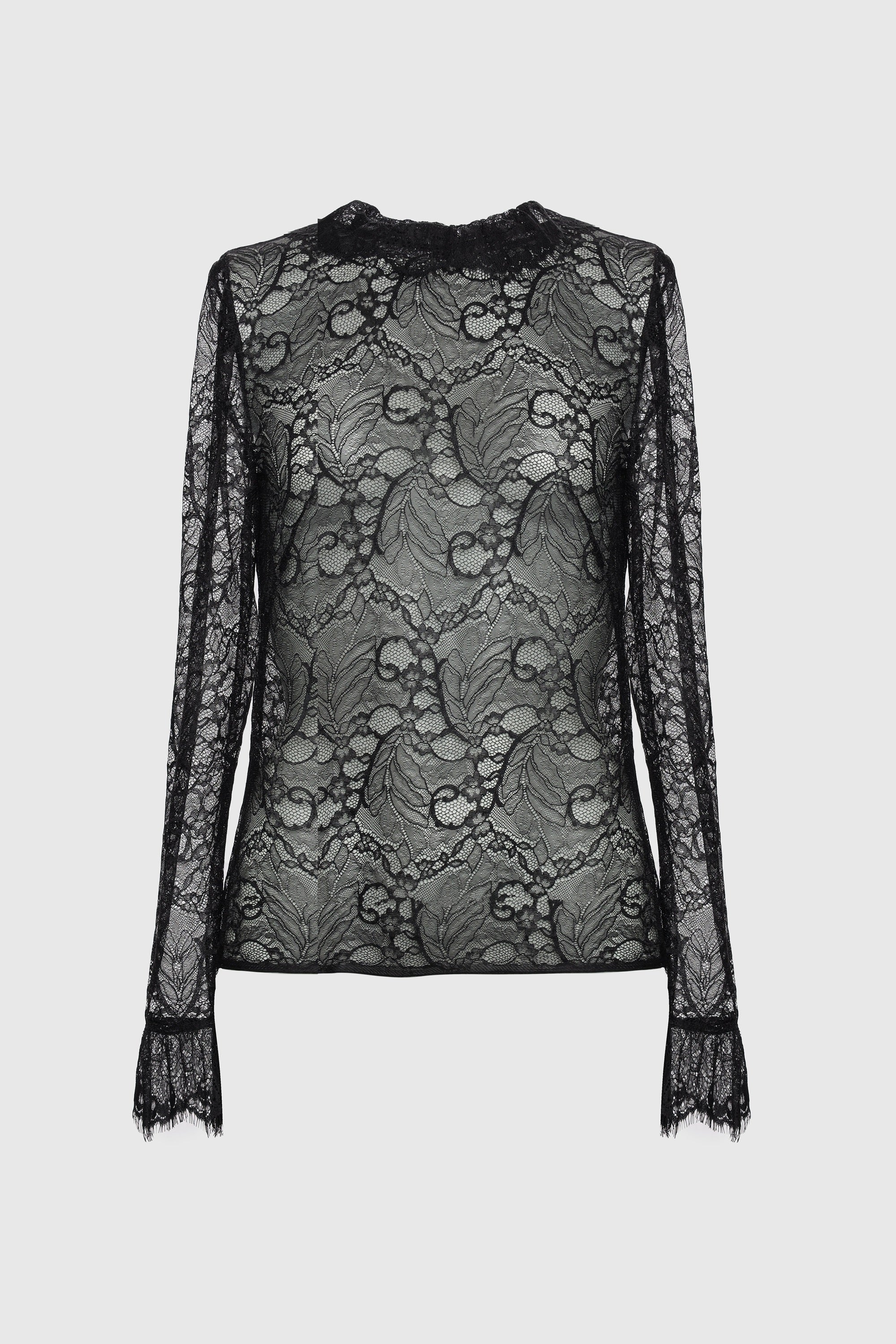 Sheer lace-detail shirt - Alberta Ferretti