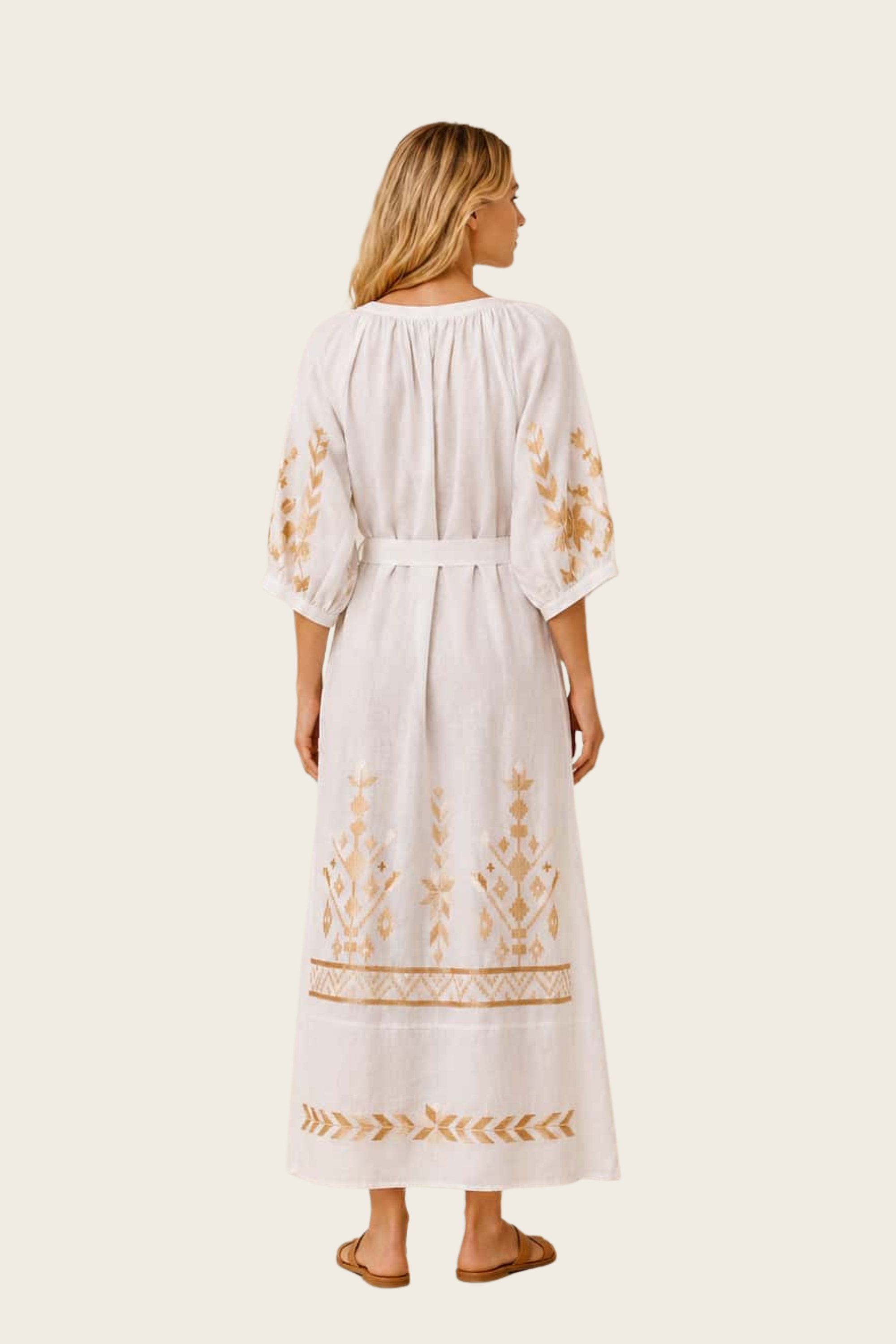 Los Midi Dress - Greek Archaic Kori - ESPACE CANNELLE - New Arrivals